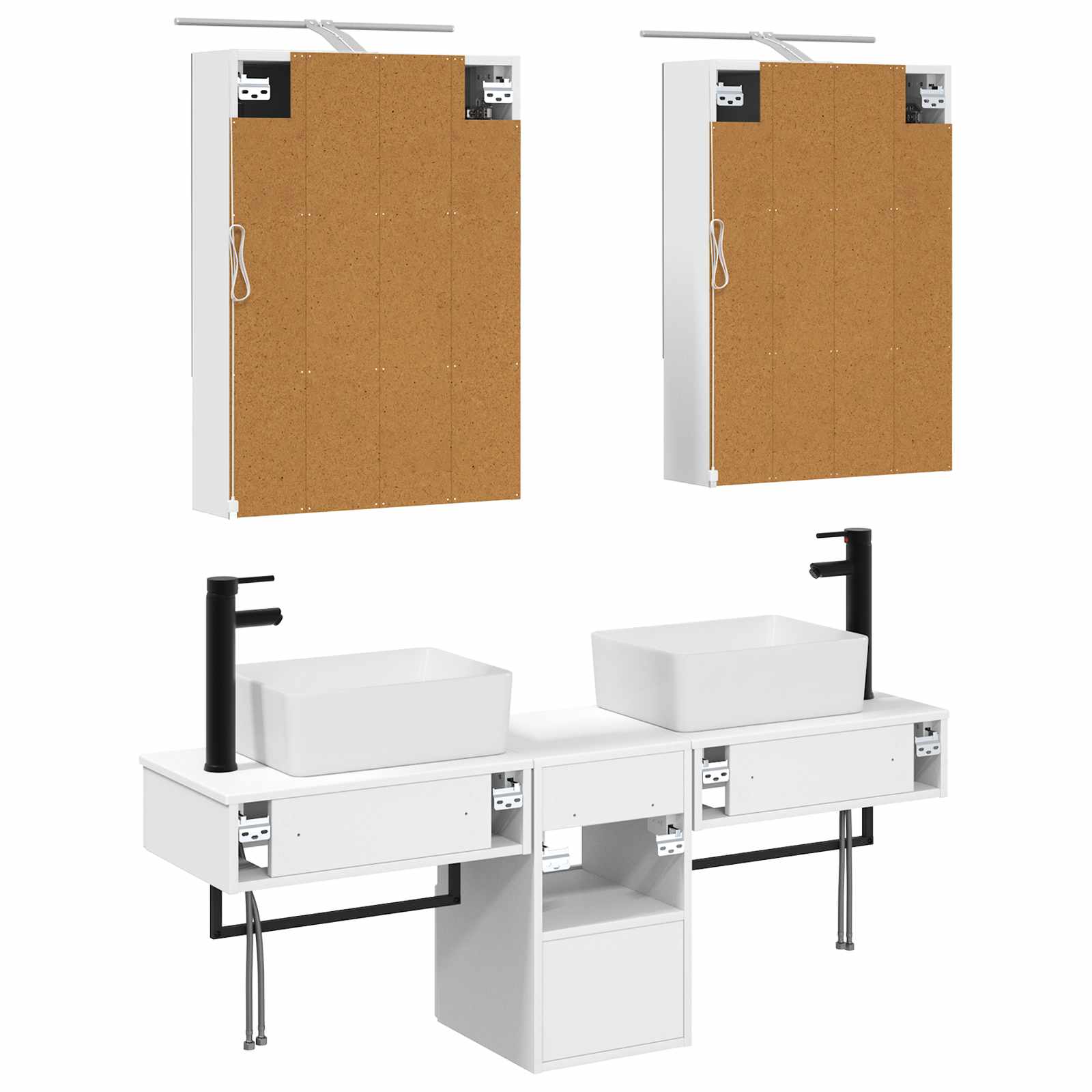 Set ormarića za kupaonicu 5 pcs Bijela 50 x 14,5 x 70 cm