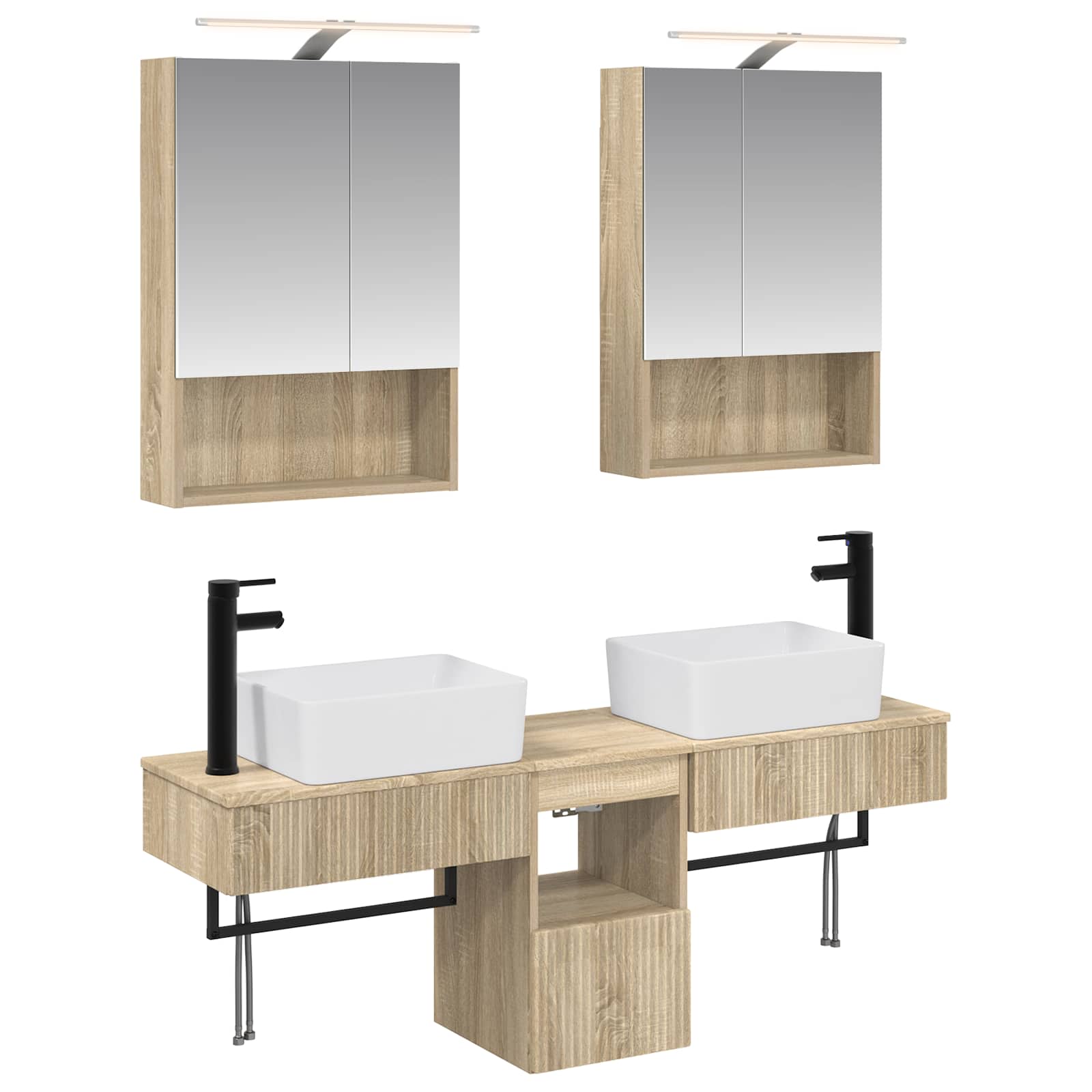 Set ormarića za kupaonicu 5 pcs Hrast sonoma 50 x 14,5 x 70 cm
