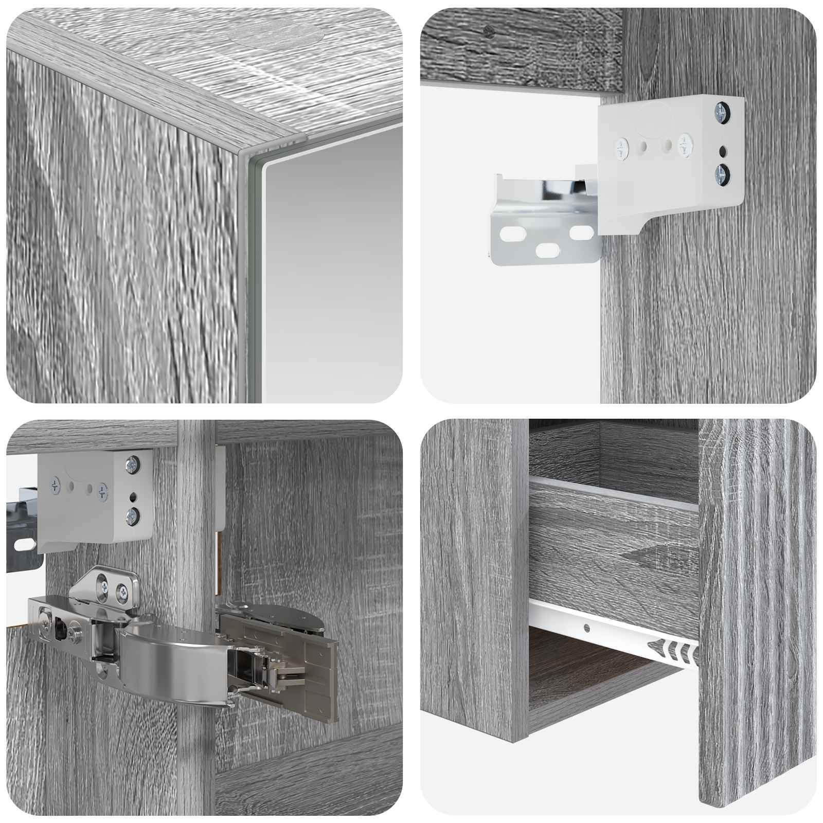 Set ormarića za kupaonicu 5 pcs Siva Sonoma 50 x 14,5 x 70 cm