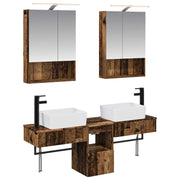 Set ormarića za kupaonicu 5 pcs Staro drvo 50 x 14,5 x 70 cm