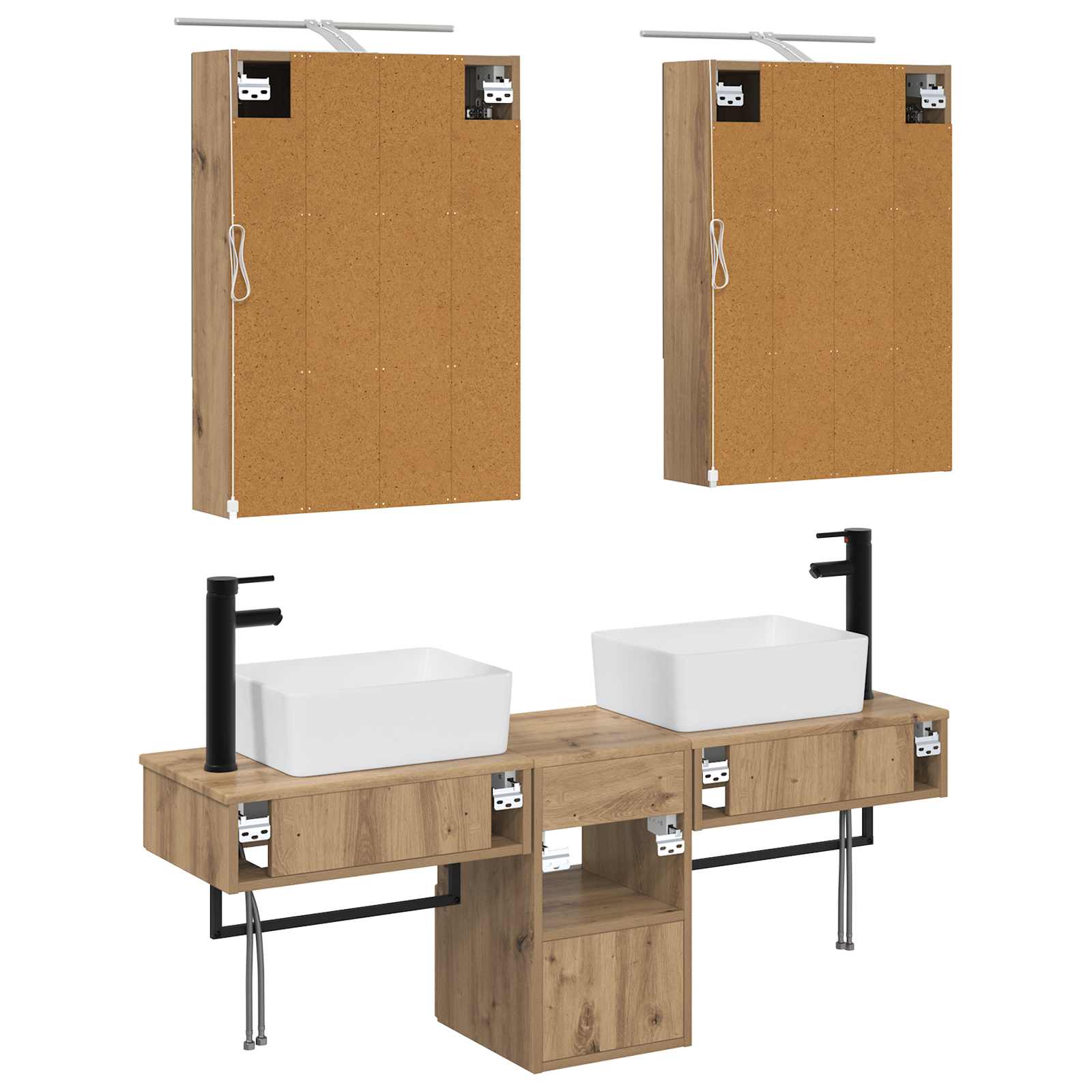 Set ormarića za kupaonicu 5 pcs Hrast artisan 50 x 14,5 x 70 cm