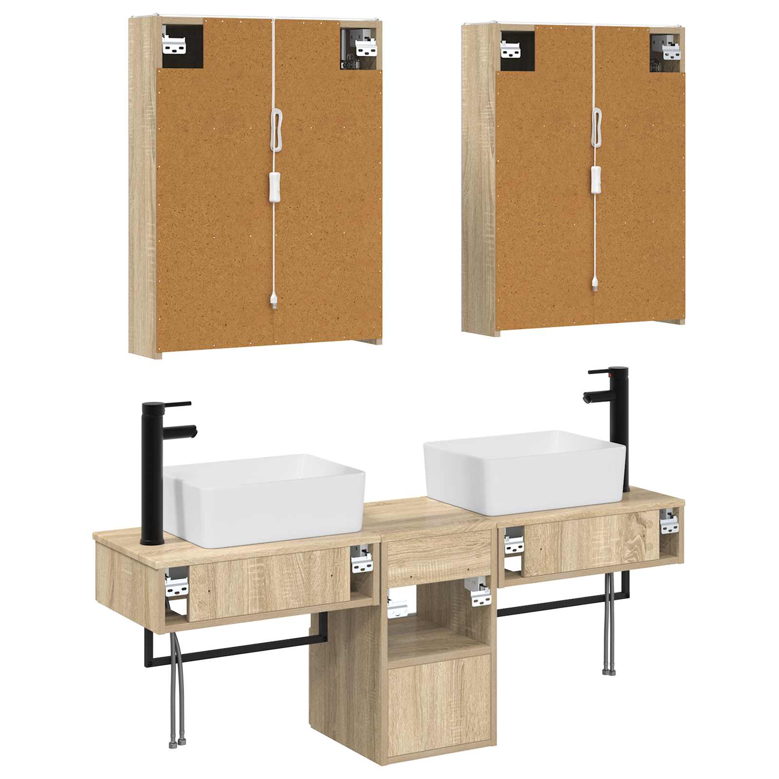 Set ormarića za kupaonicu 5 pcs Hrast sonoma 53 x 15,5 x 70 cm