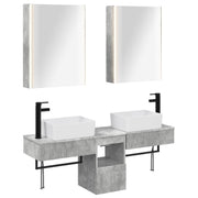 Set ormarića za kupaonicu 5 pcs Betonska siva 53 x 15,5 x 70 cm