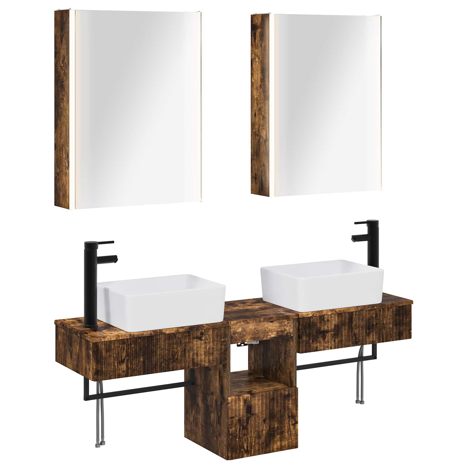 Set ormarića za kupaonicu 5 pcs Dimljeni hrast