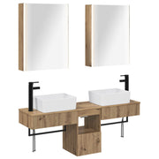 Set ormarića za kupaonicu 5 pcs Hrast artisan 53 x 15,5 x 70 cm