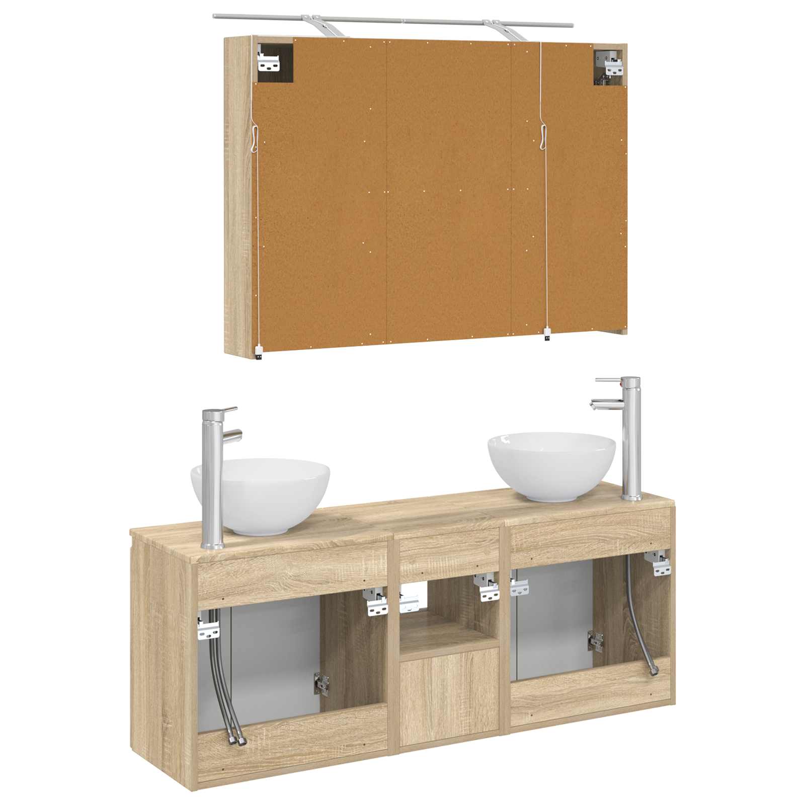 Set ormarića za kupaonicu 4 pcs Hrast sonoma 100 x 14,5 x 70 cm