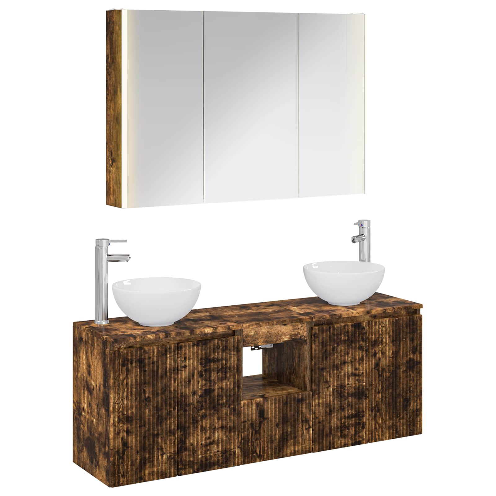 Set ormarića za kupaonicu 4 pcs Dimljeni hrast