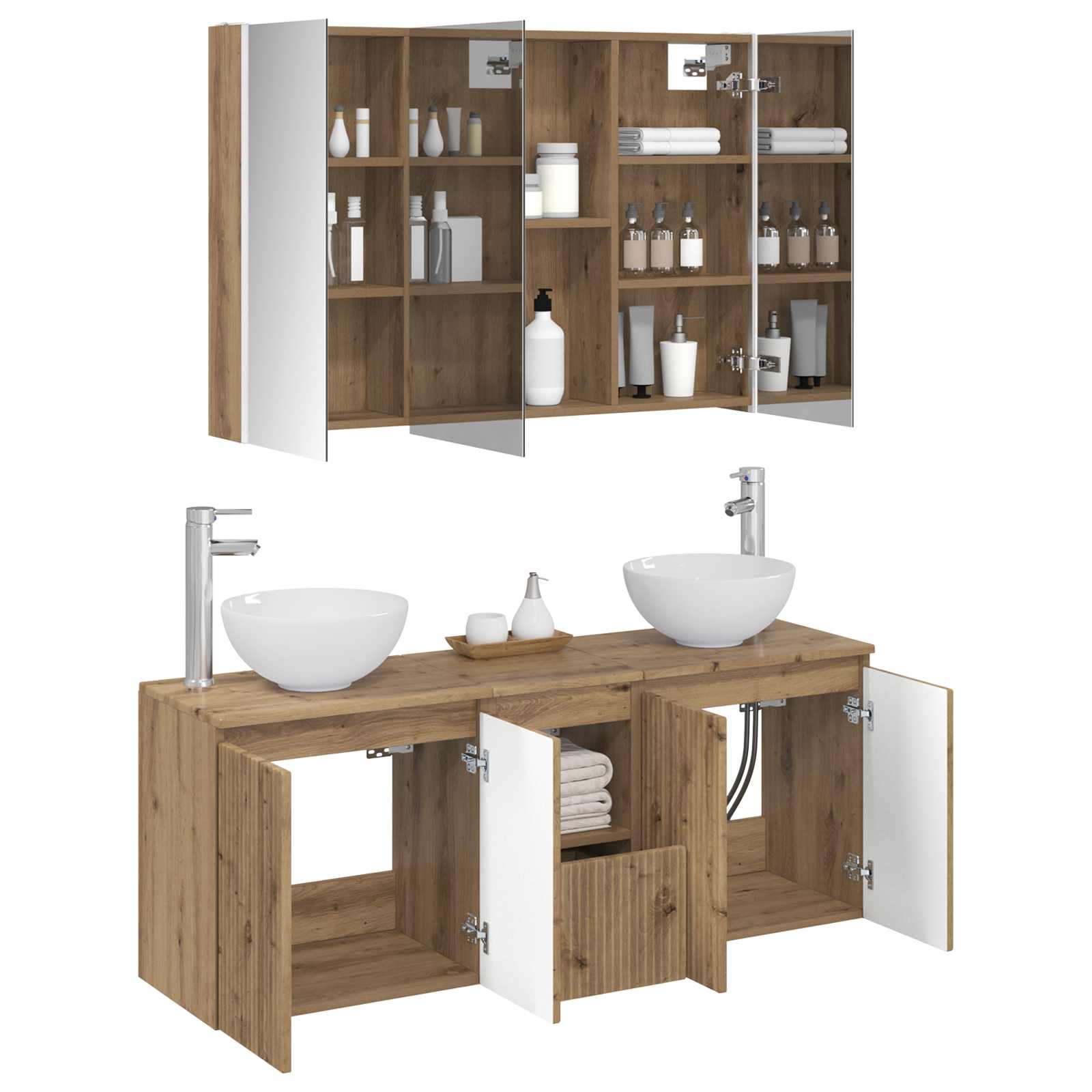 Set ormarića za kupaonicu 4 pcs Hrast artisan