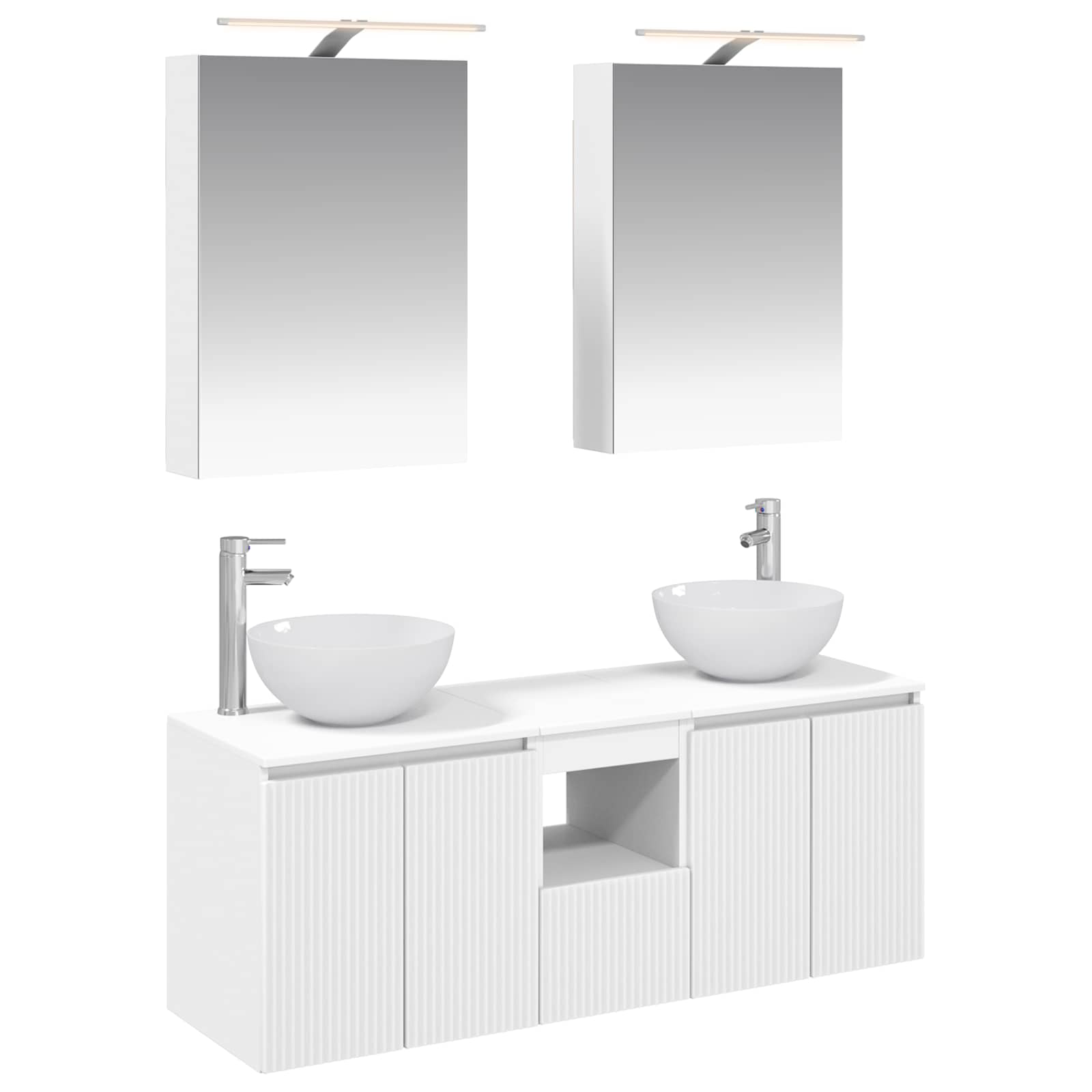 Set ormarića za kupaonicu 5 pcs Bijela 50 x 14,5 x 70 cm