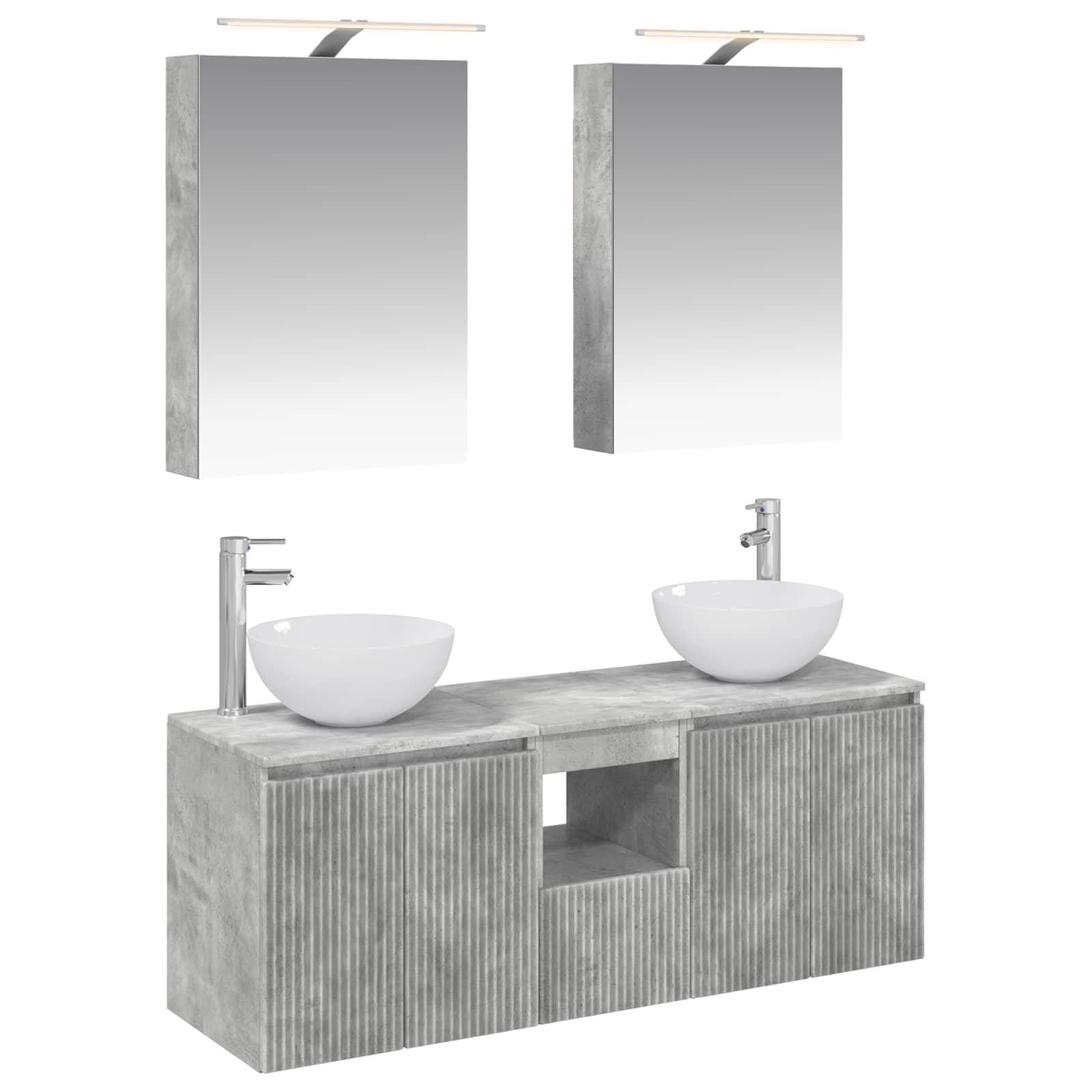 Set ormarića za kupaonicu 5 pcs Betonska siva 50 x 14,5 x 70 cm