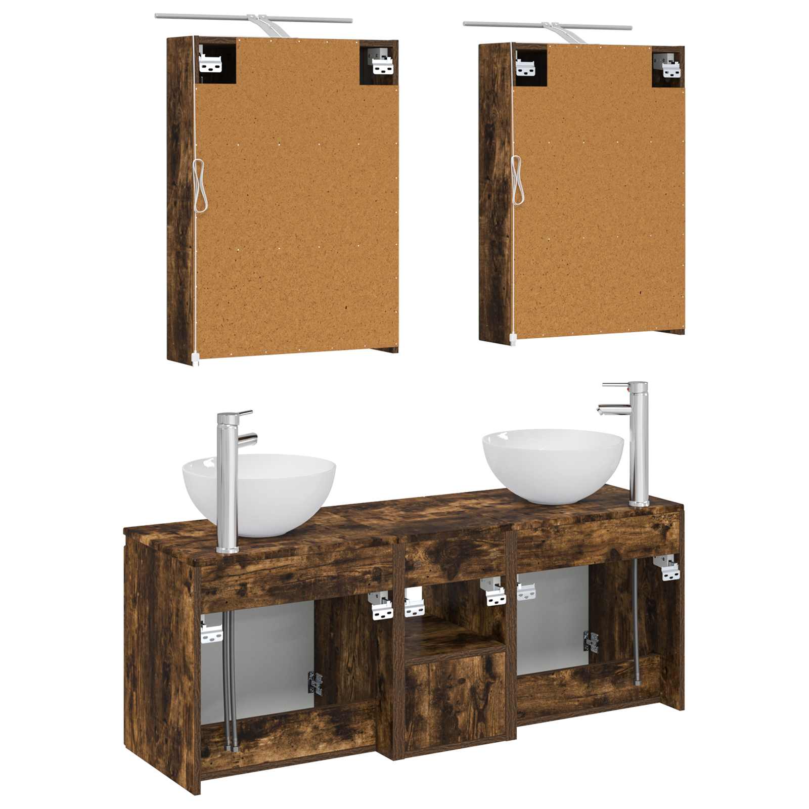 Set ormarića za kupaonicu 5 pcs Dimljeni hrast