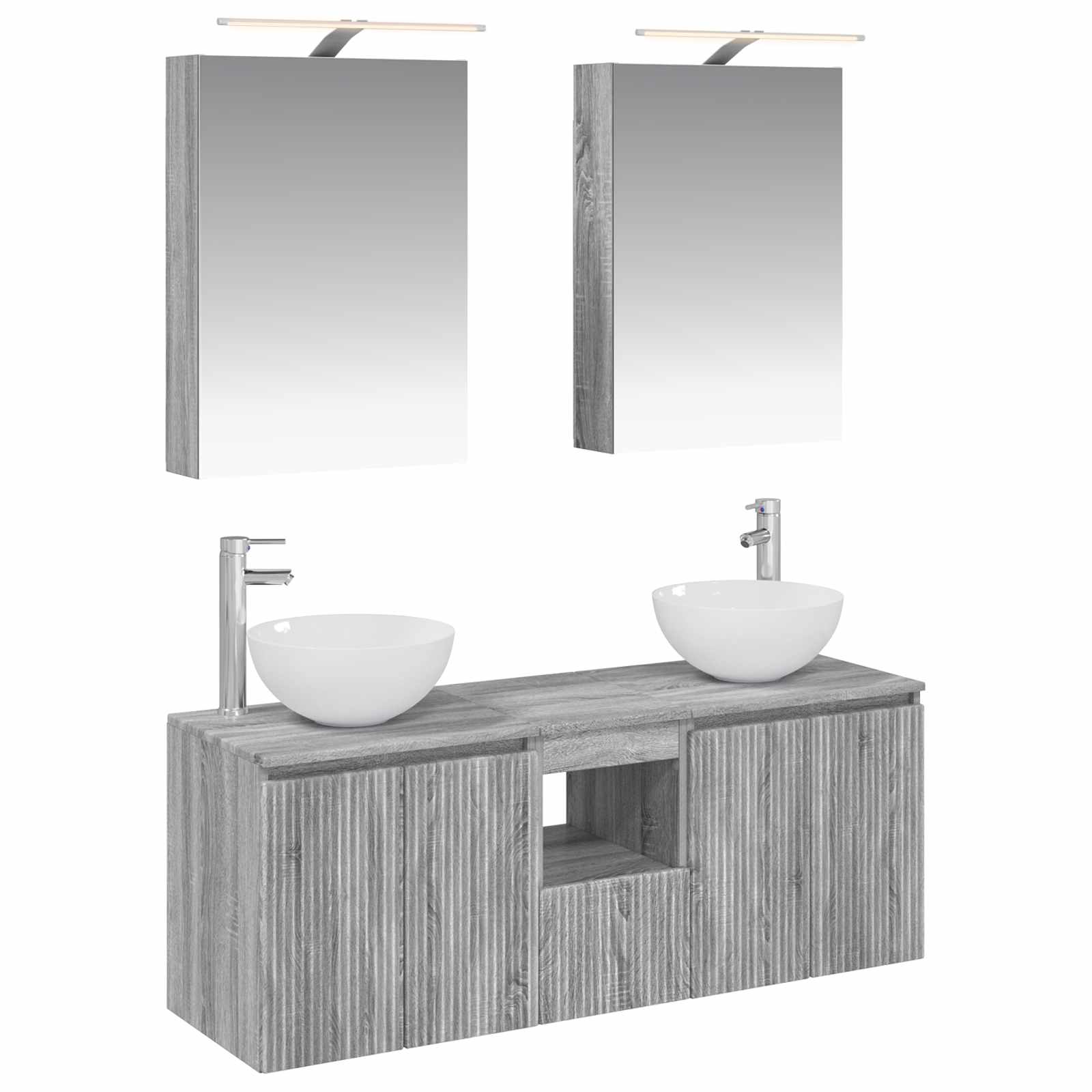Set ormarića za kupaonicu 5 pcs Siva Sonoma 50 x 14,5 x 70 cm
