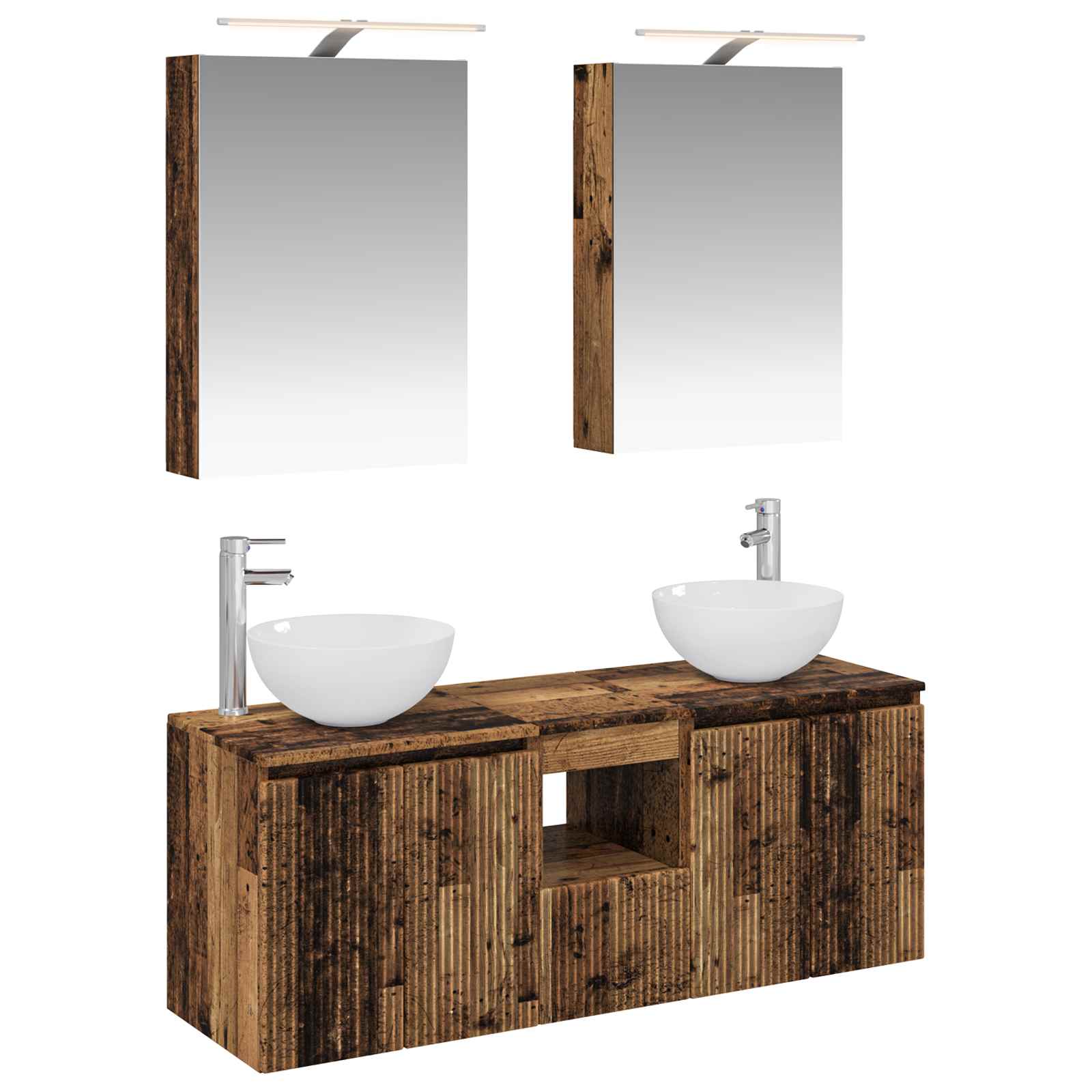 Set ormarića za kupaonicu 5 pcs Staro drvo 50 x 14,5 x 70 cm
