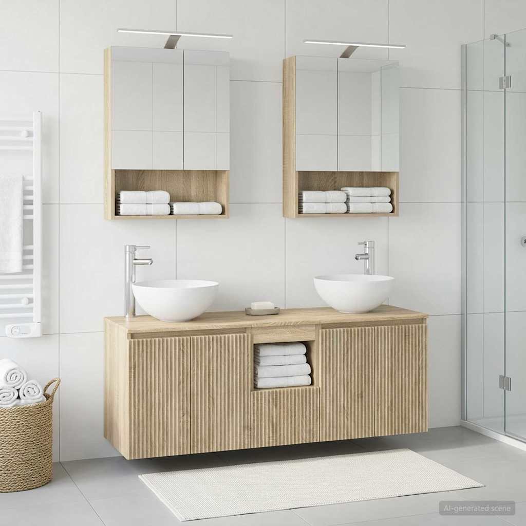 Set ormarića za kupaonicu 5 pcs Hrast sonoma 50 x 14,5 x 70 cm