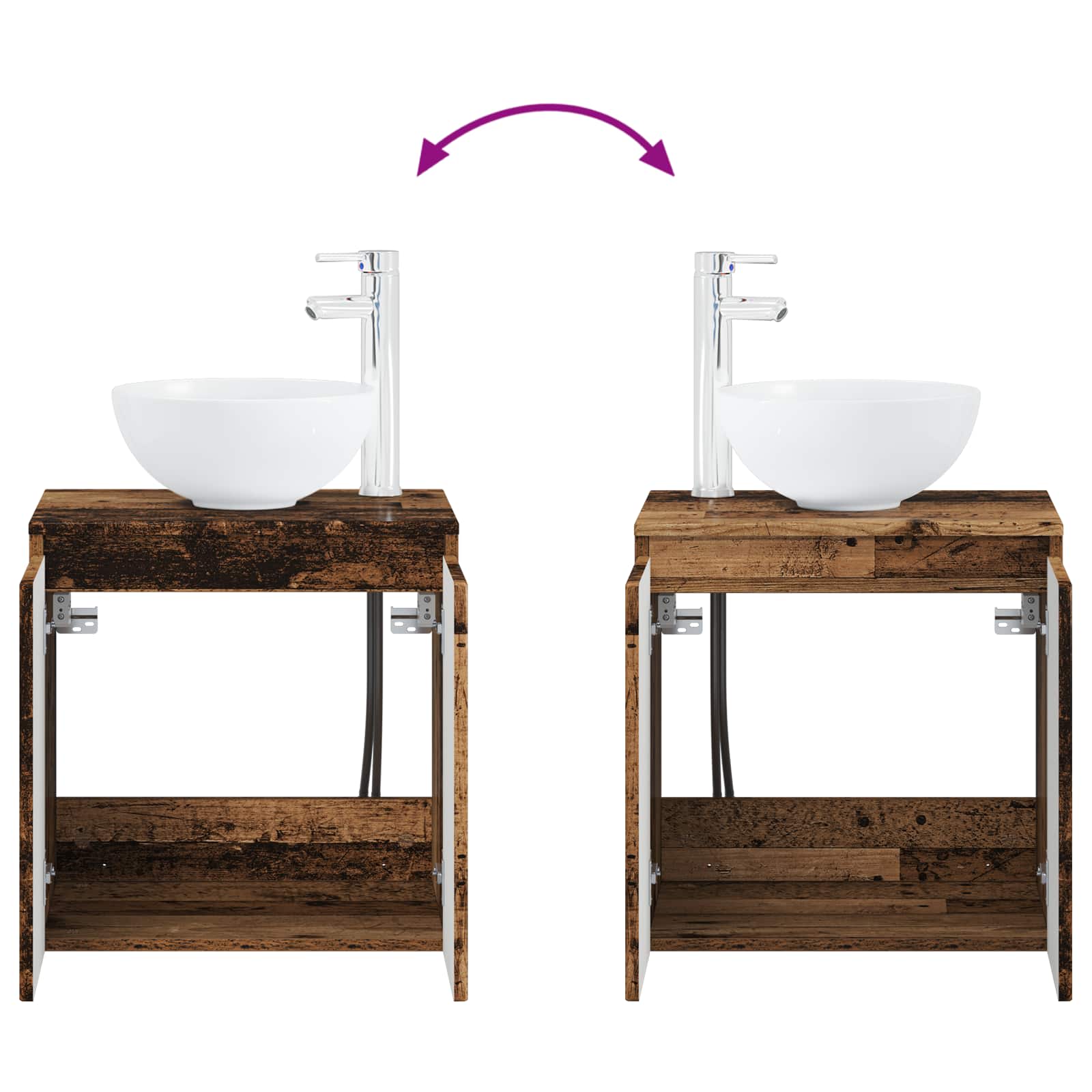 Set ormarića za kupaonicu 5 pcs Staro drvo 53 x 15,5 x 70 cm