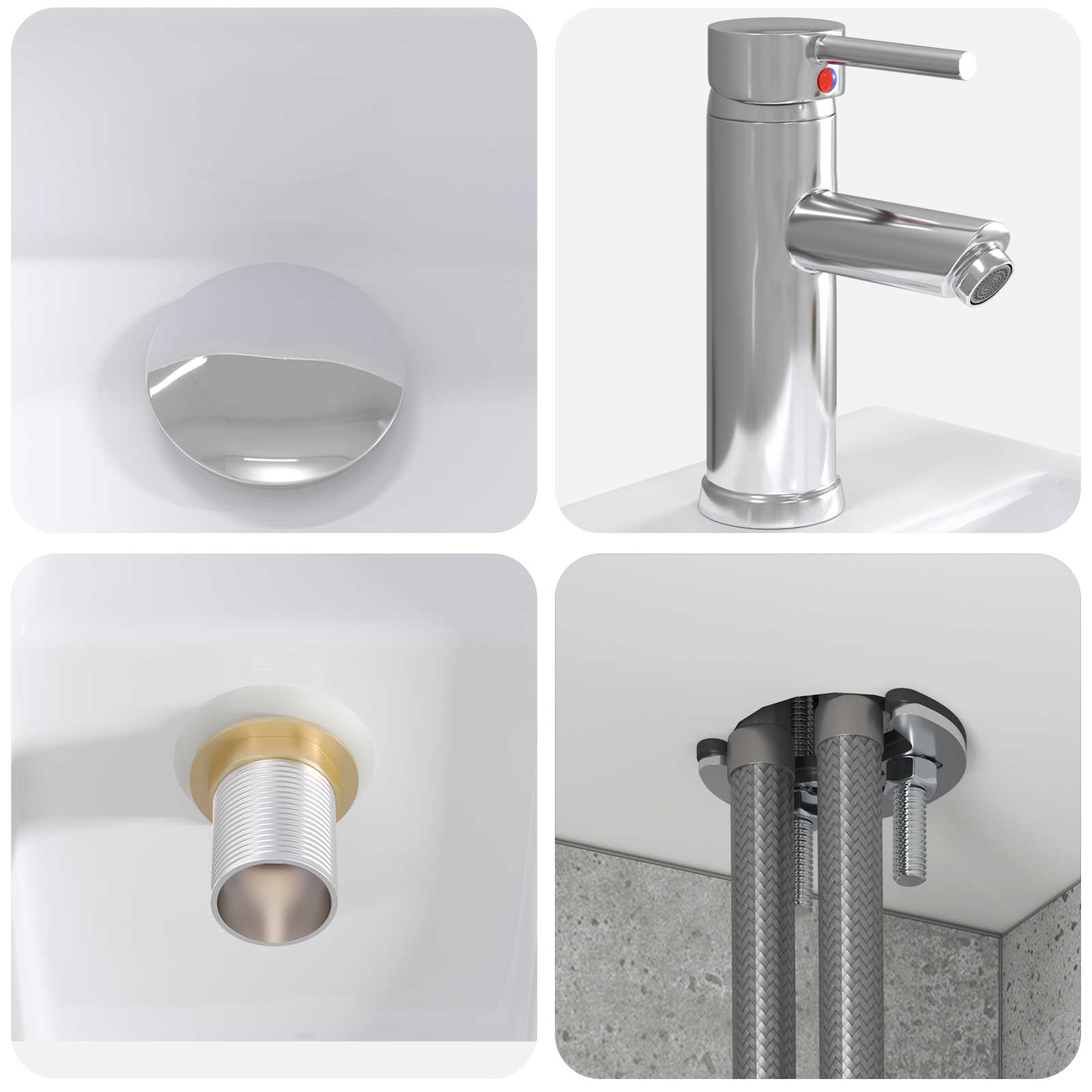 Set ormarića za kupaonicu 4 pcs Betonska siva