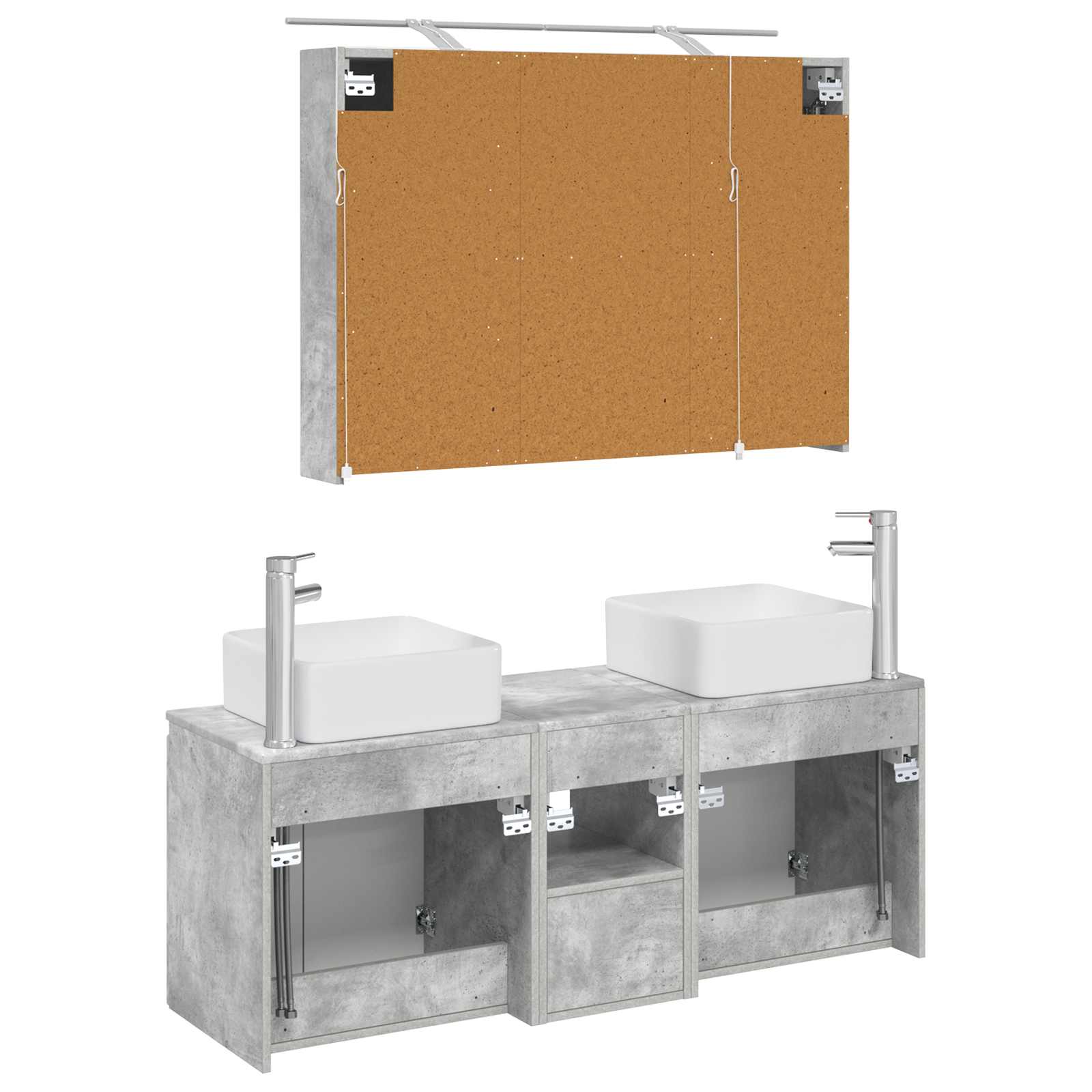 Set ormarića za kupaonicu 4 pcs Betonska siva
