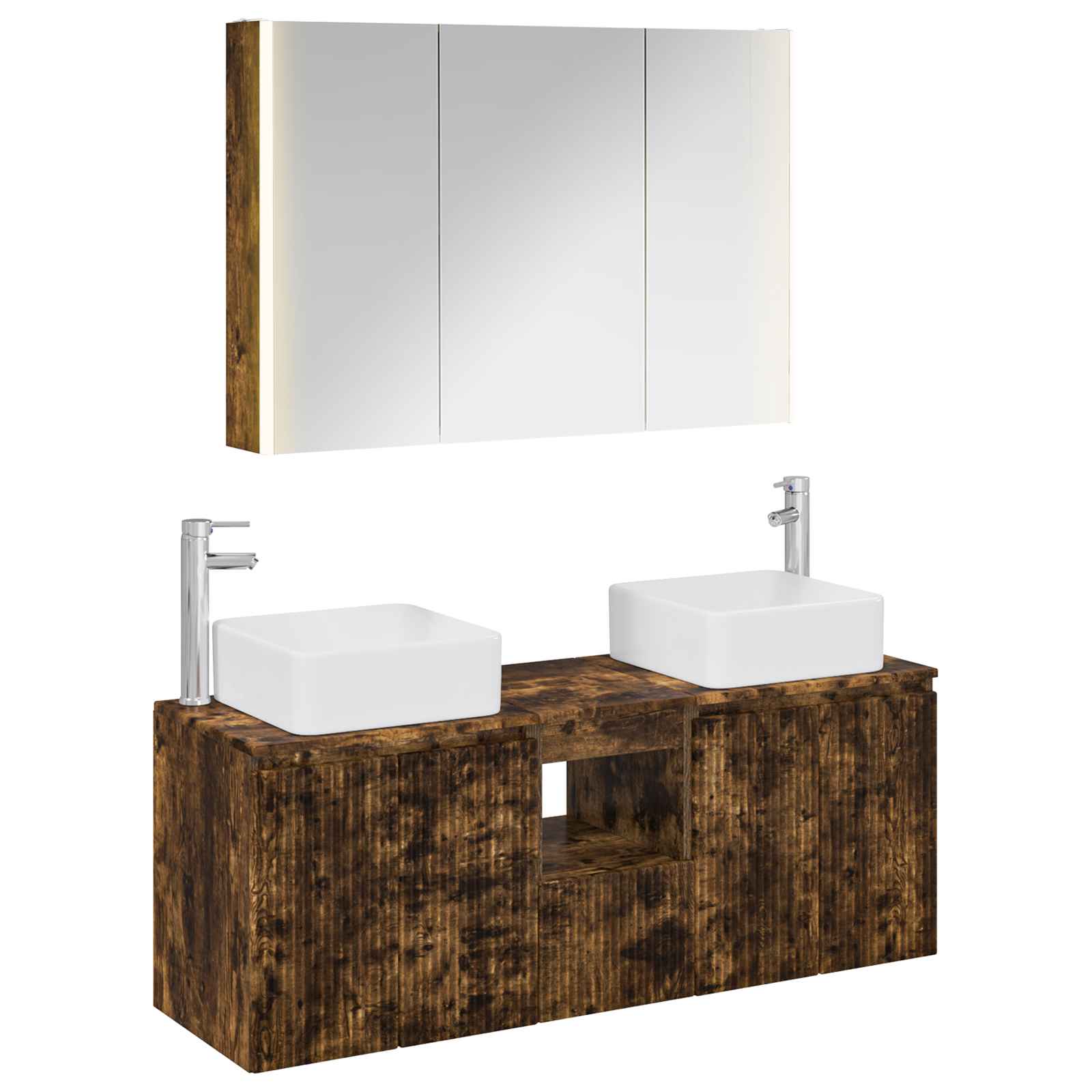 Set ormarića za kupaonicu 4 pcs Dimljeni hrast