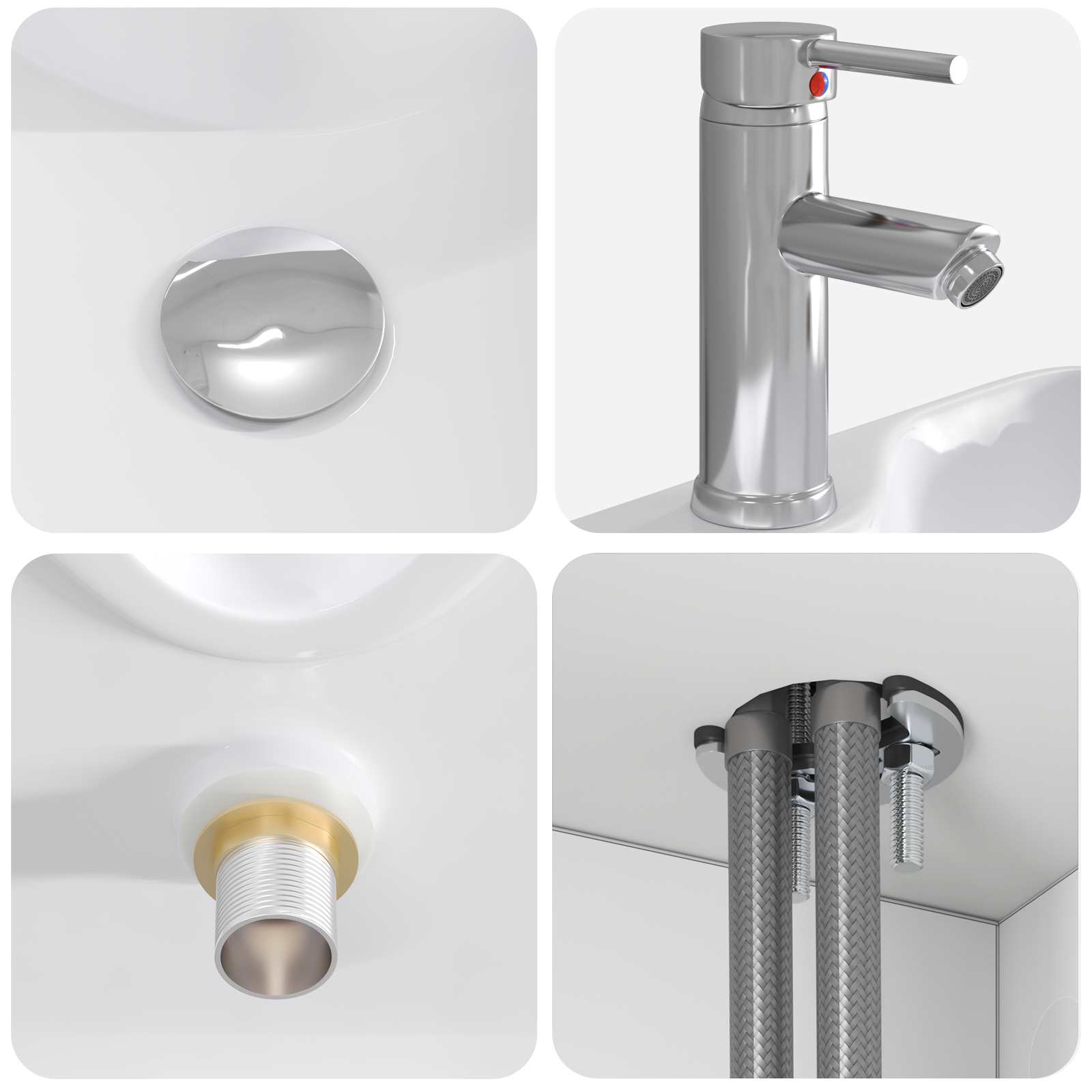 Set ormarića za kupaonicu 5 pcs Bijela Konstruirano drvo