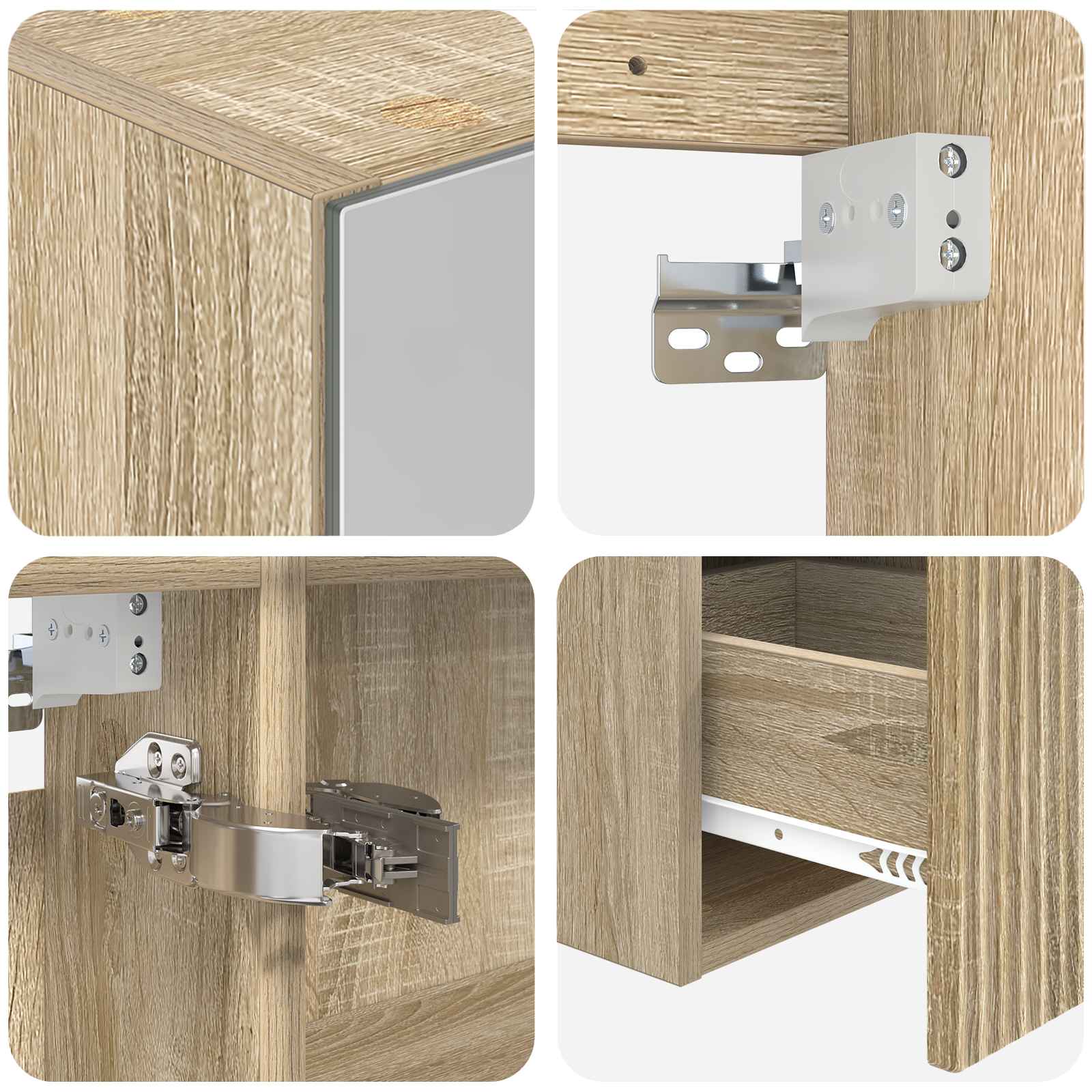 Set ormarića za kupaonicu 5 pcs Hrast sonoma Konstruirano drvo