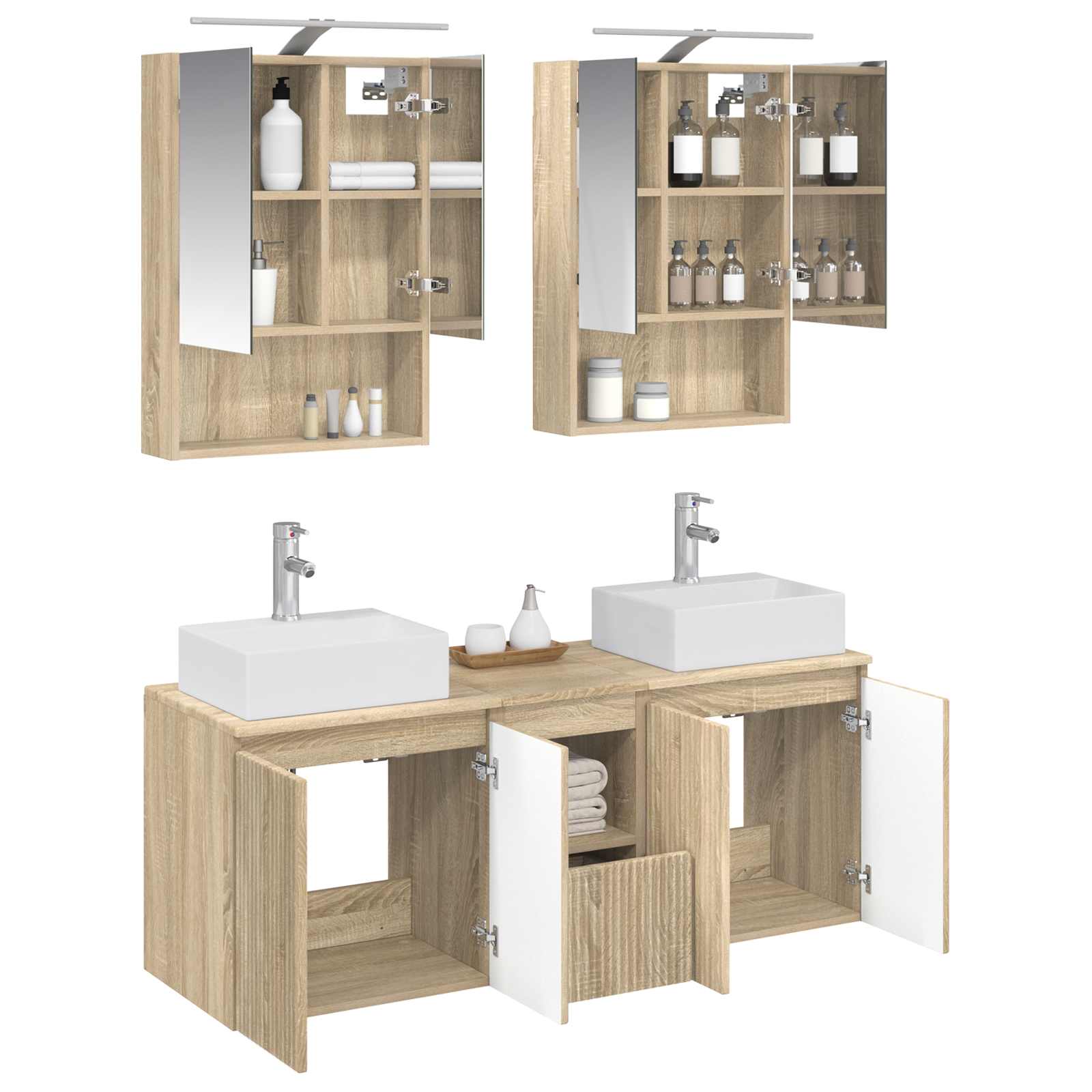 Set ormarića za kupaonicu 5 pcs Hrast sonoma Konstruirano drvo