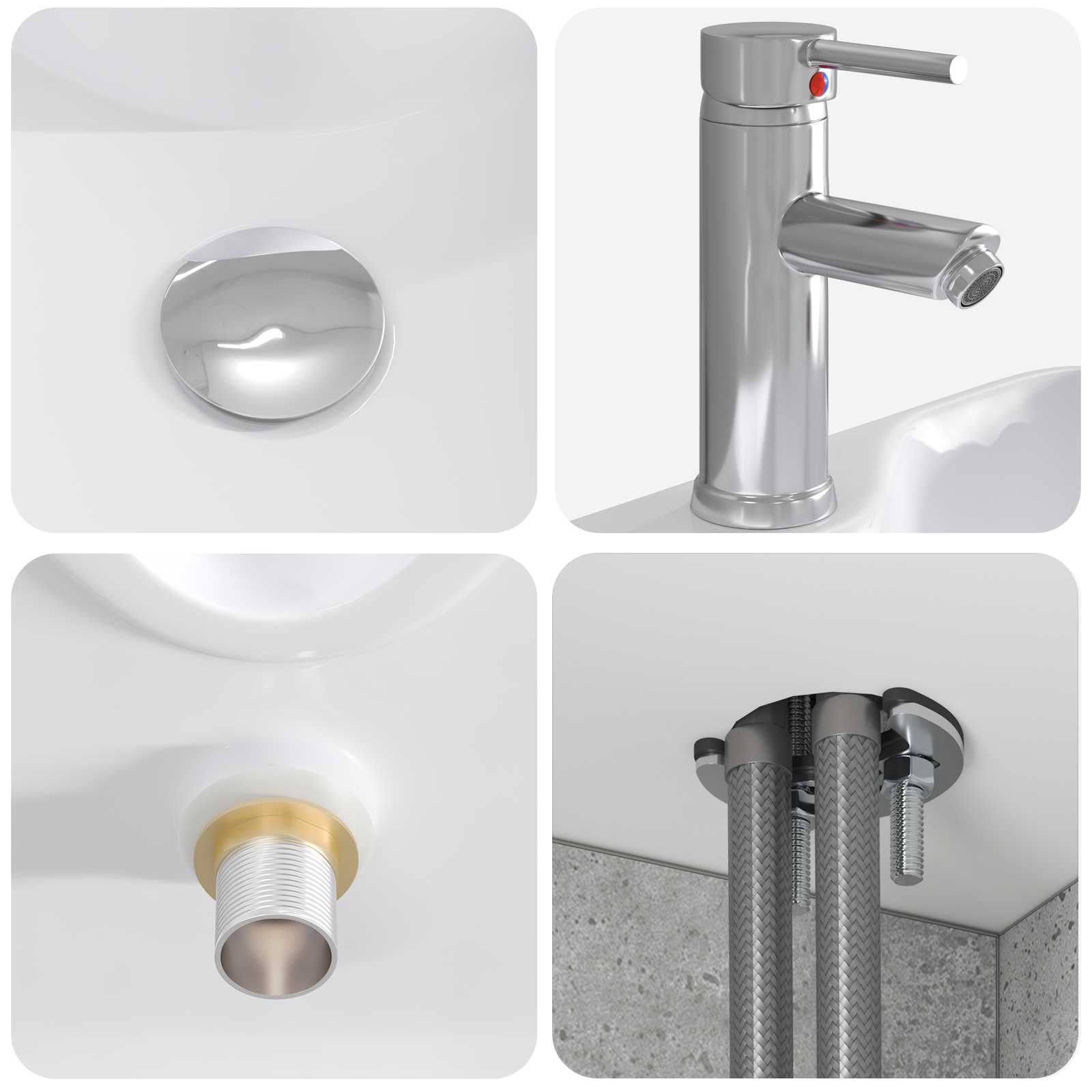 Set ormarića za kupaonicu 5 pcs Betonska siva Konstruirano drvo