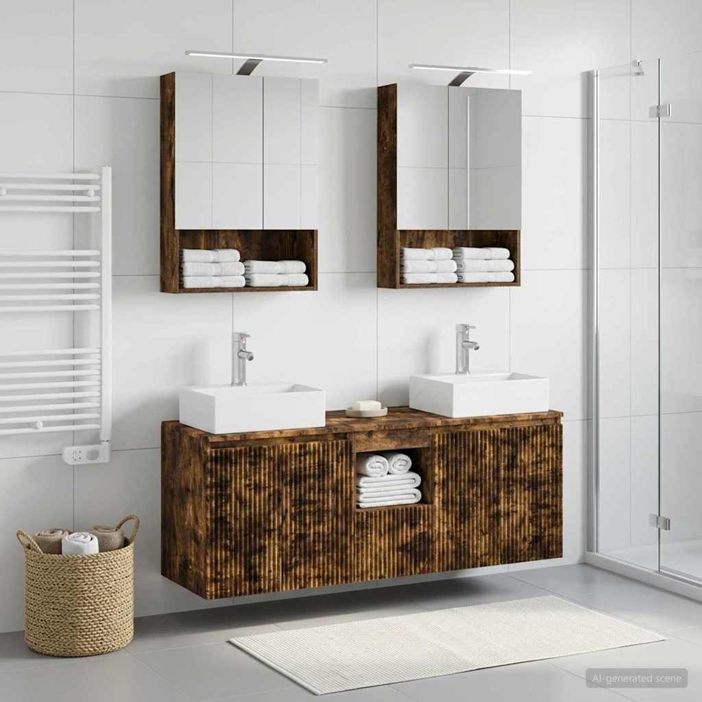 Set ormarića za kupaonicu 5 pcs Dimljeni hrast