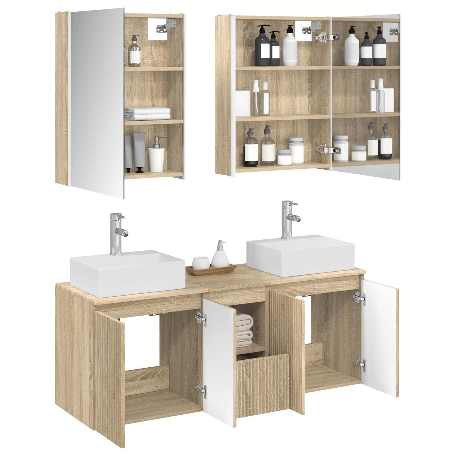 Set ormarića za kupaonicu 5 pcs Hrast sonoma Konstruirano drvo