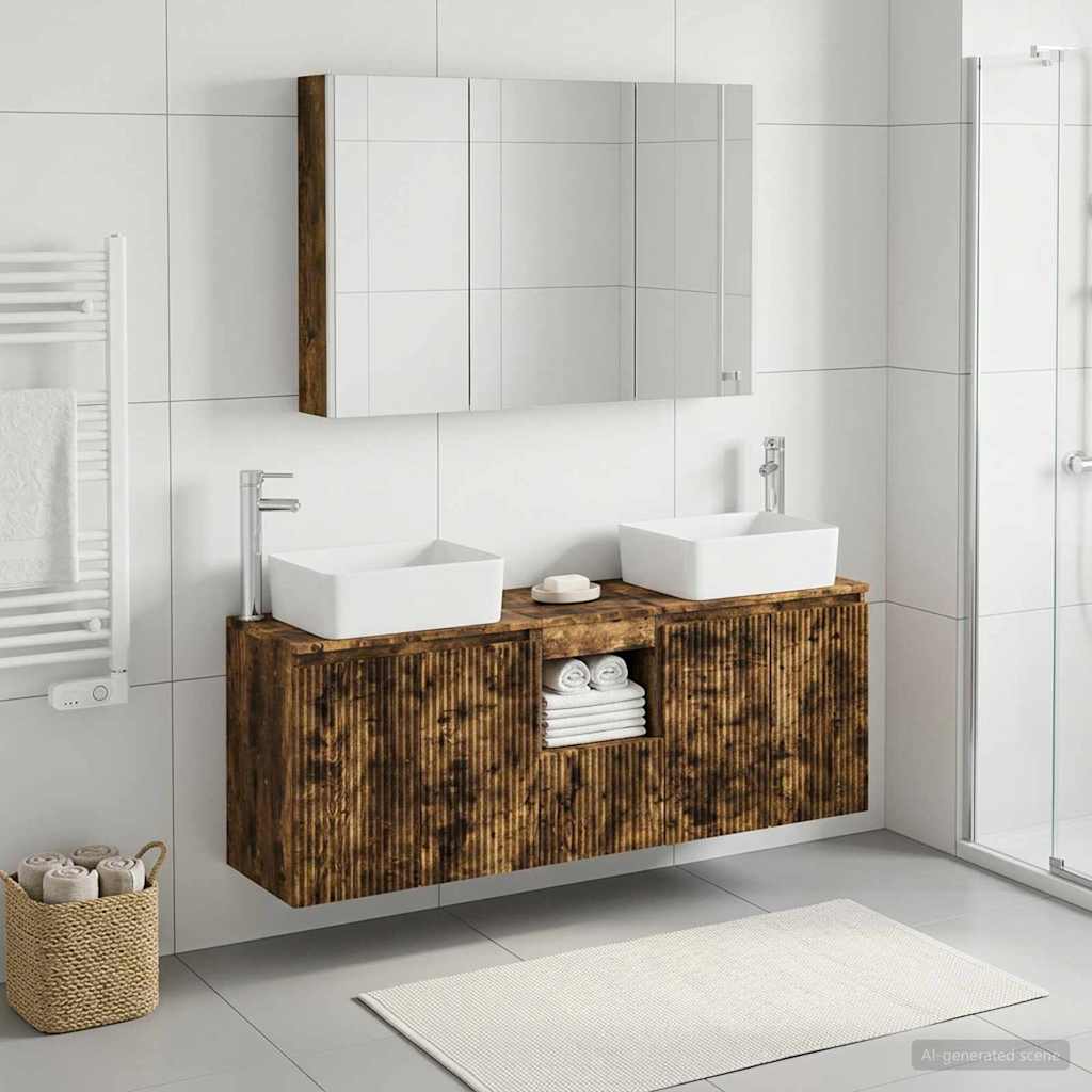 Set ormarića za kupaonicu 4 pcs Dimljeni hrast