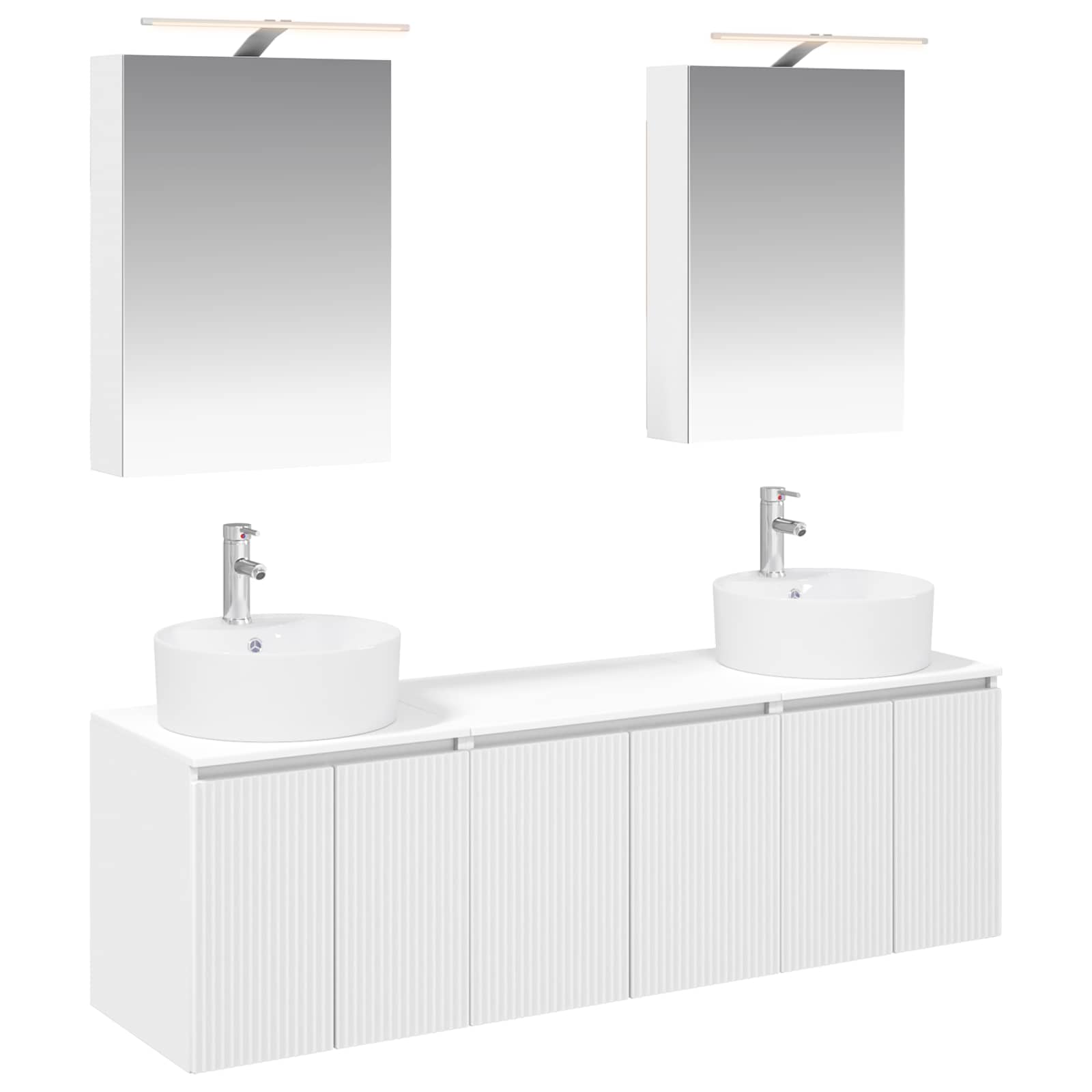 Set ormarića za kupaonicu 5 pcs Bijela Konstruirano drvo