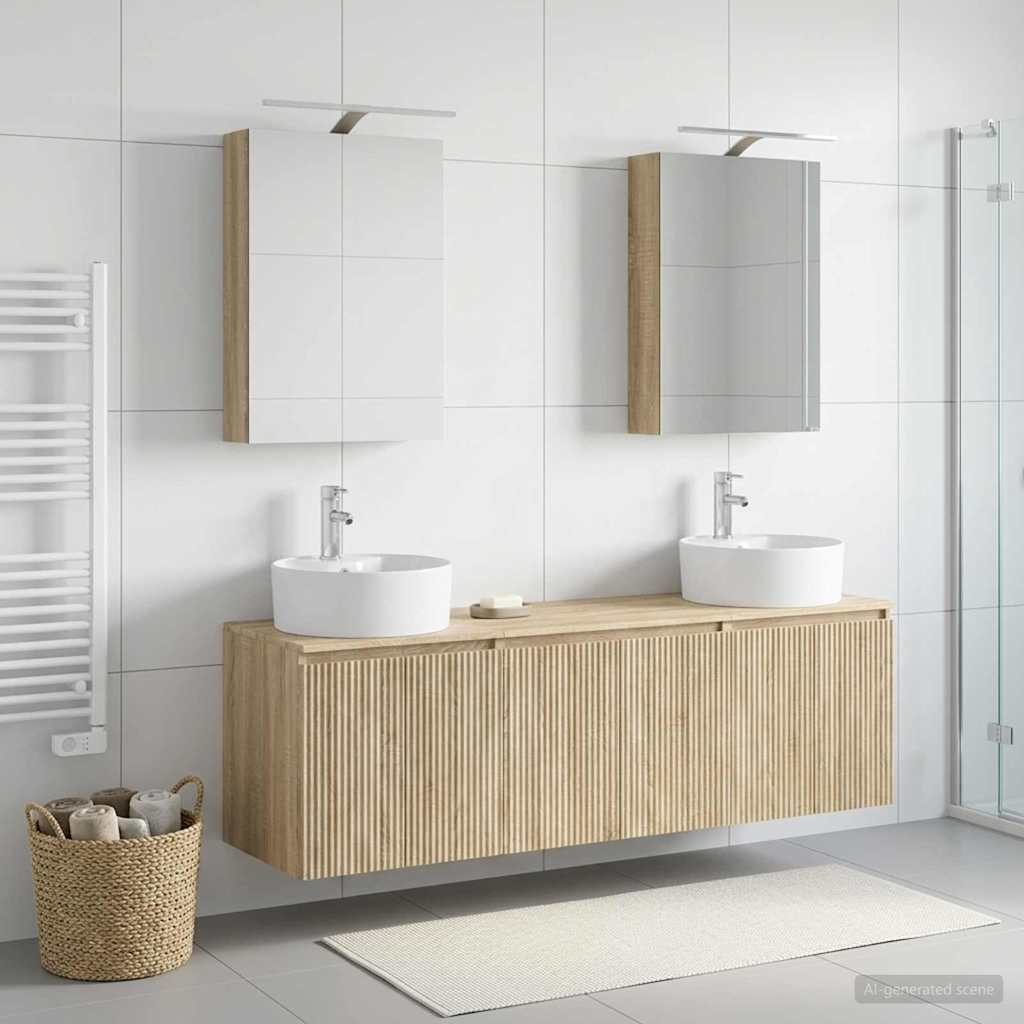 Set ormarića za kupaonicu 5 pcs Hrast sonoma Konstruirano drvo