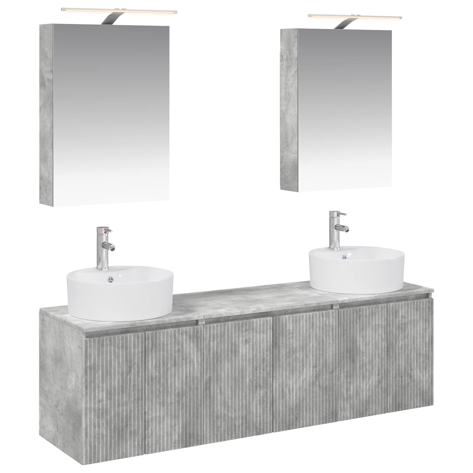 Set ormarića za kupaonicu 5 pcs Betonska siva Konstruirano drvo
