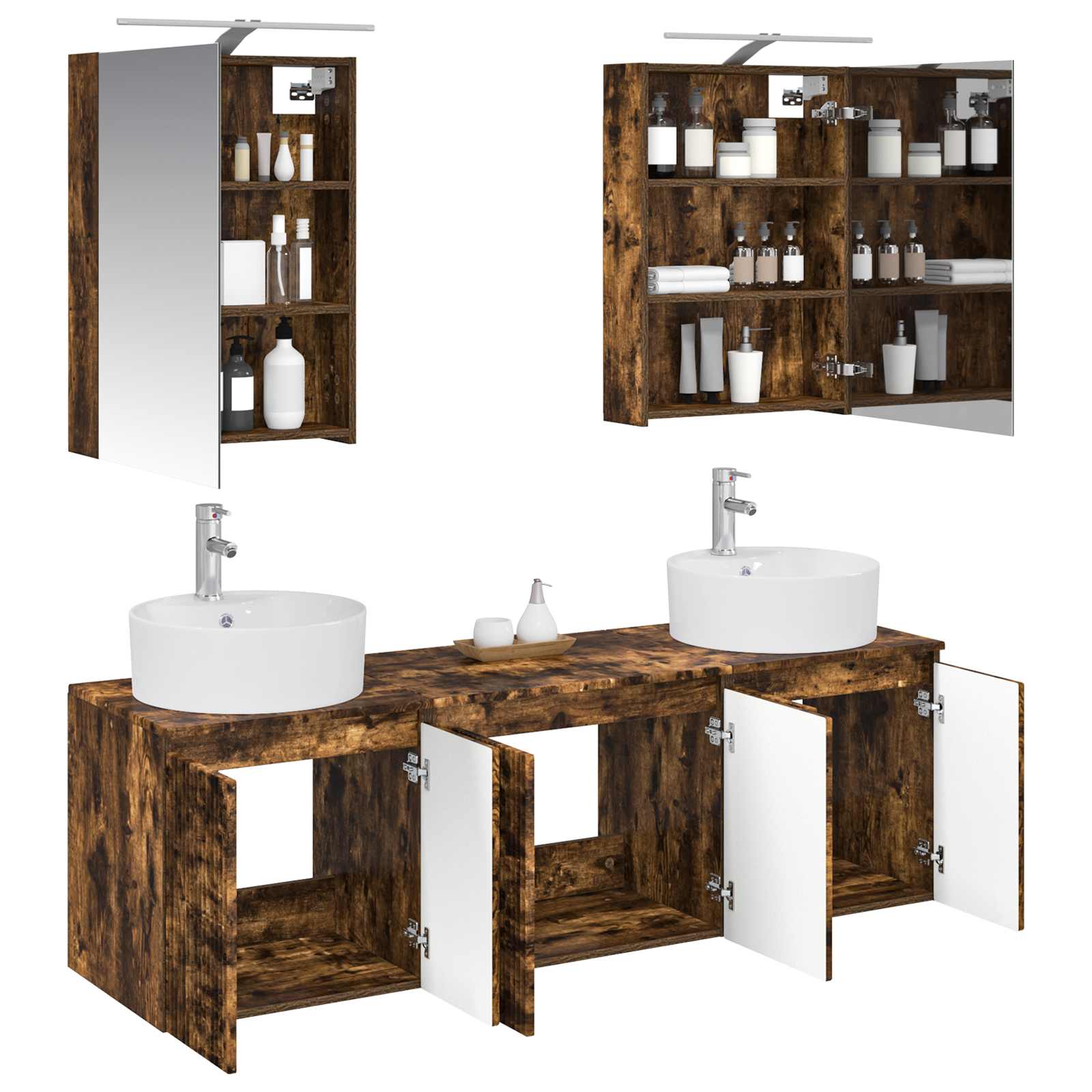 Set ormarića za kupaonicu 5 pcs Dimljeni hrast