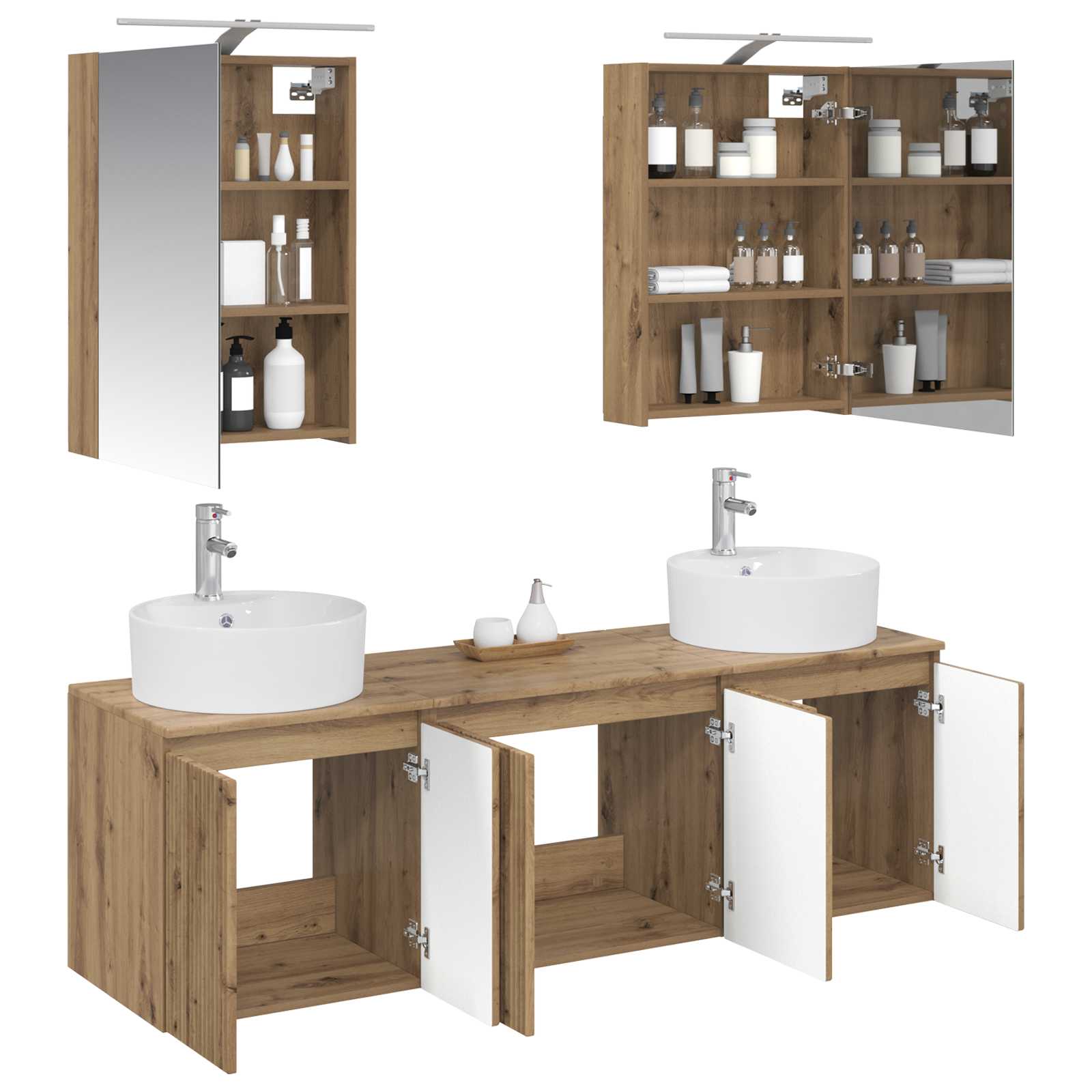 Set ormarića za kupaonicu 5 pcs Hrast artisan Konstruirano drvo