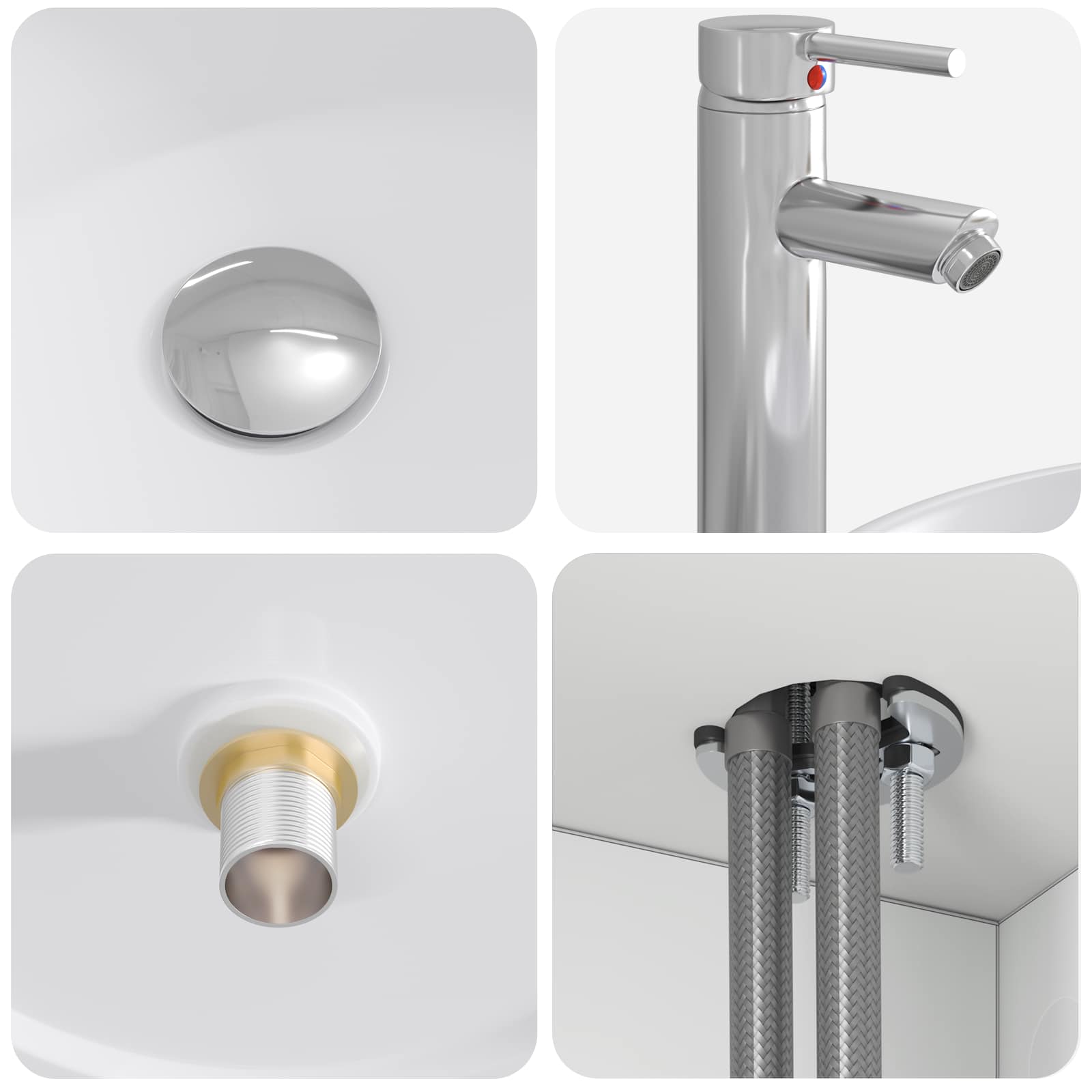 Set ormarića za kupaonicu 5 pcs Bijela Konstruirano drvo
