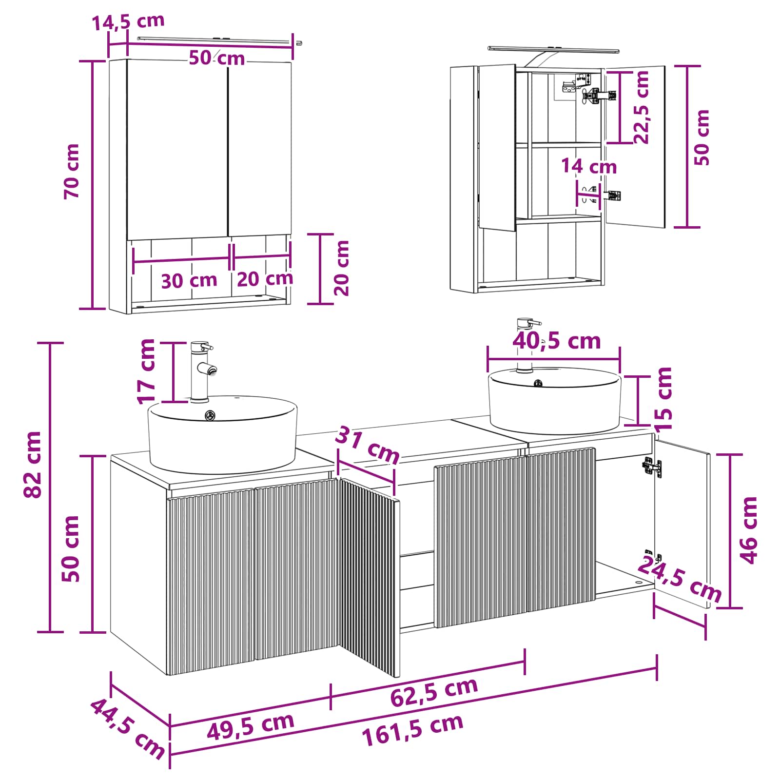 Set ormarića za kupaonicu 5 pcs Hrast sonoma Konstruirano drvo