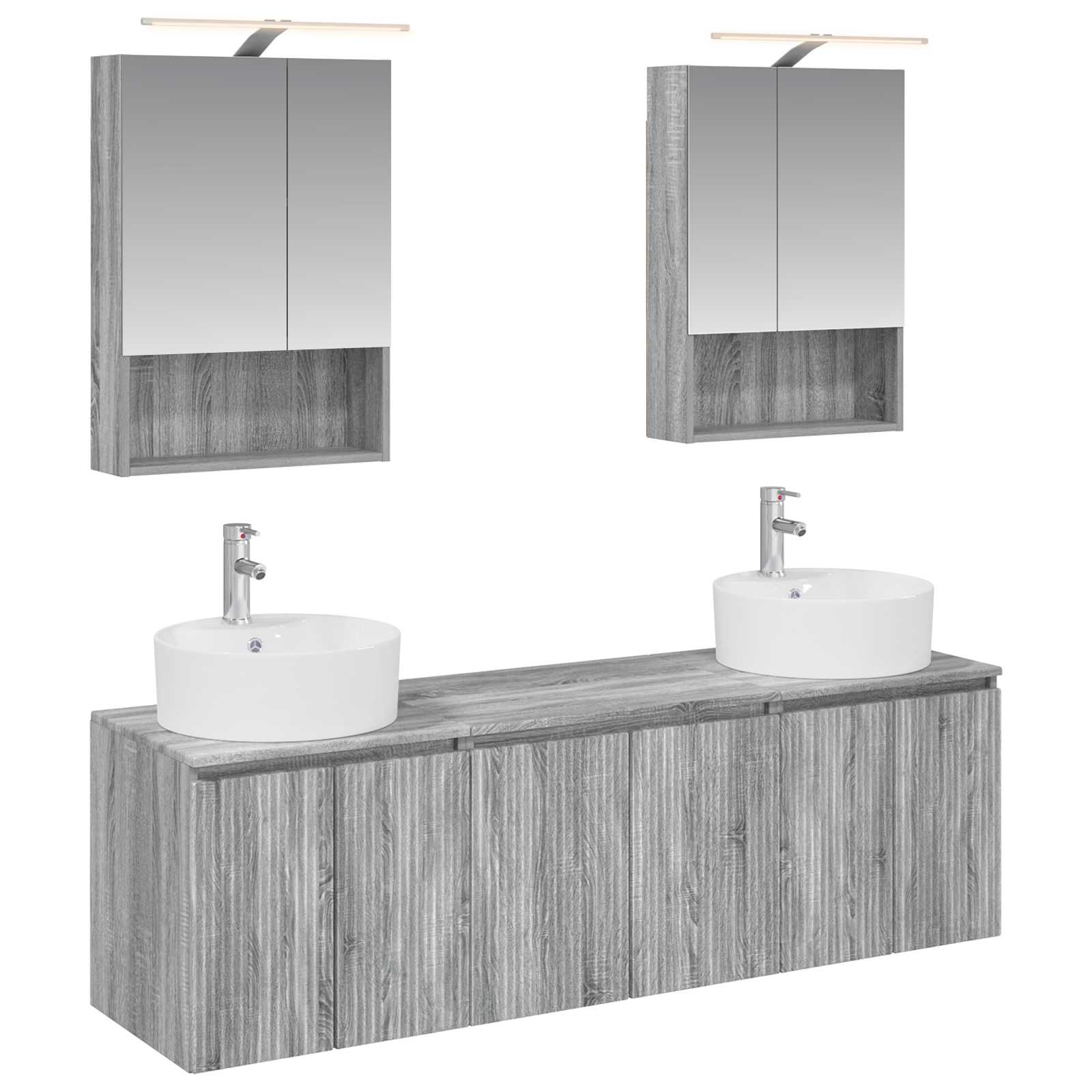Set ormarića za kupaonicu 5 pcs Siva Sonoma Konstruirano drvo