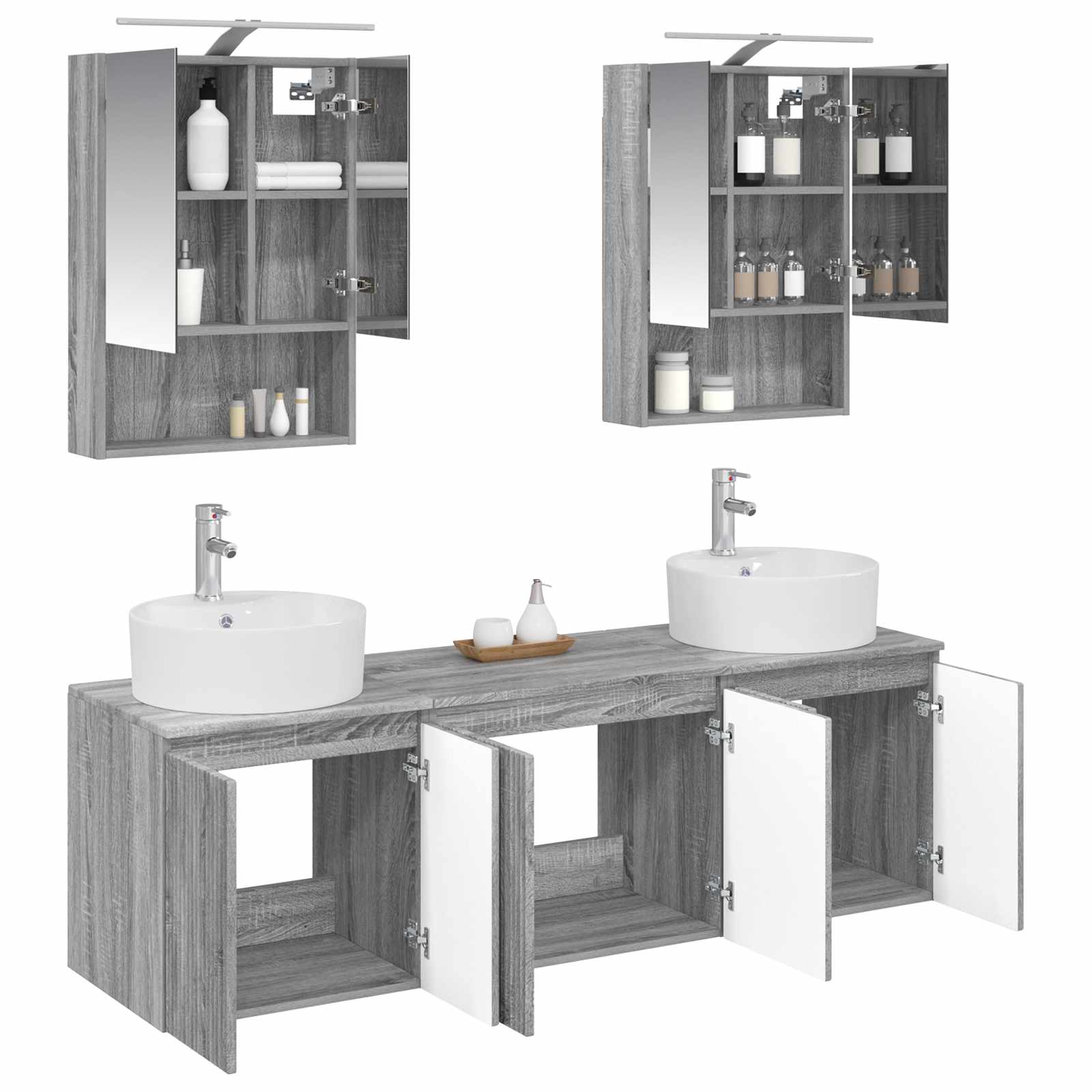Set ormarića za kupaonicu 5 pcs Siva Sonoma Konstruirano drvo