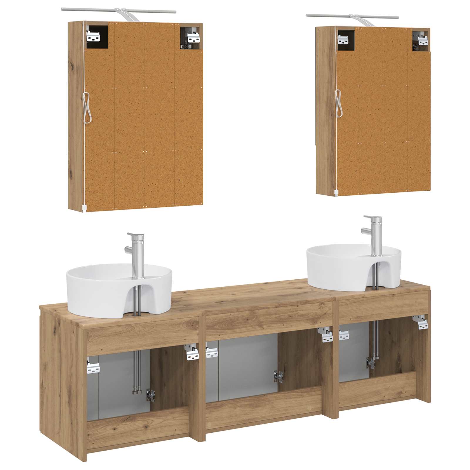 Set ormarića za kupaonicu 5 pcs Hrast artisan Konstruirano drvo