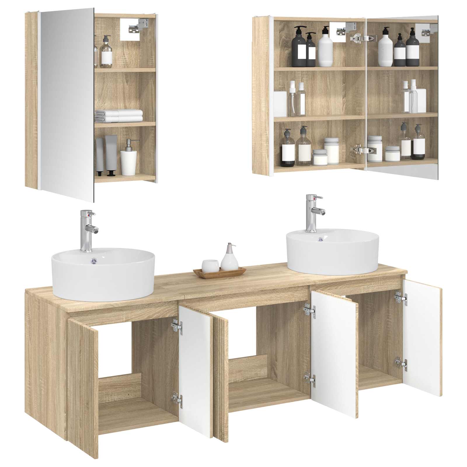 Set ormarića za kupaonicu 5 pcs Hrast sonoma Konstruirano drvo