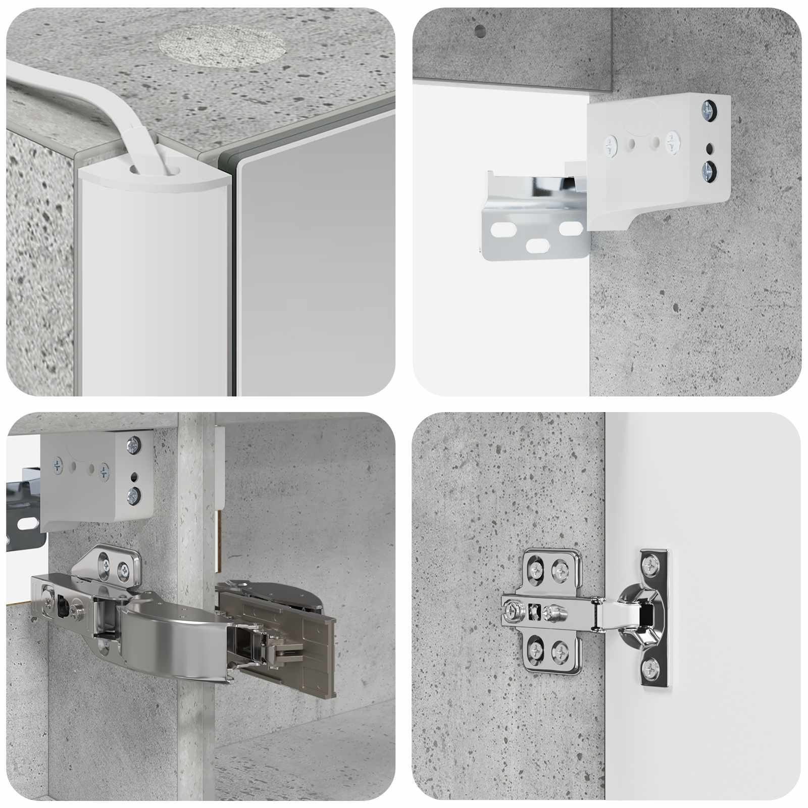 Set ormarića za kupaonicu 5 pcs Betonska siva Konstruirano drvo