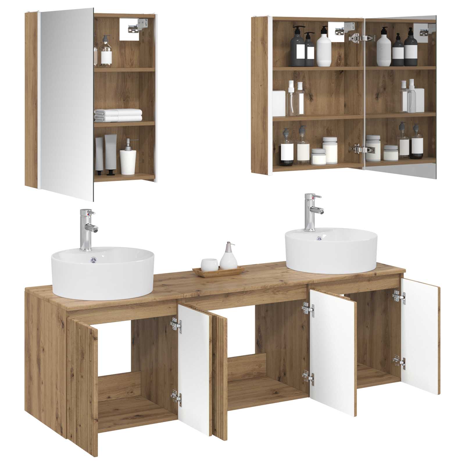 Set ormarića za kupaonicu 5 pcs Hrast artisan Konstruirano drvo
