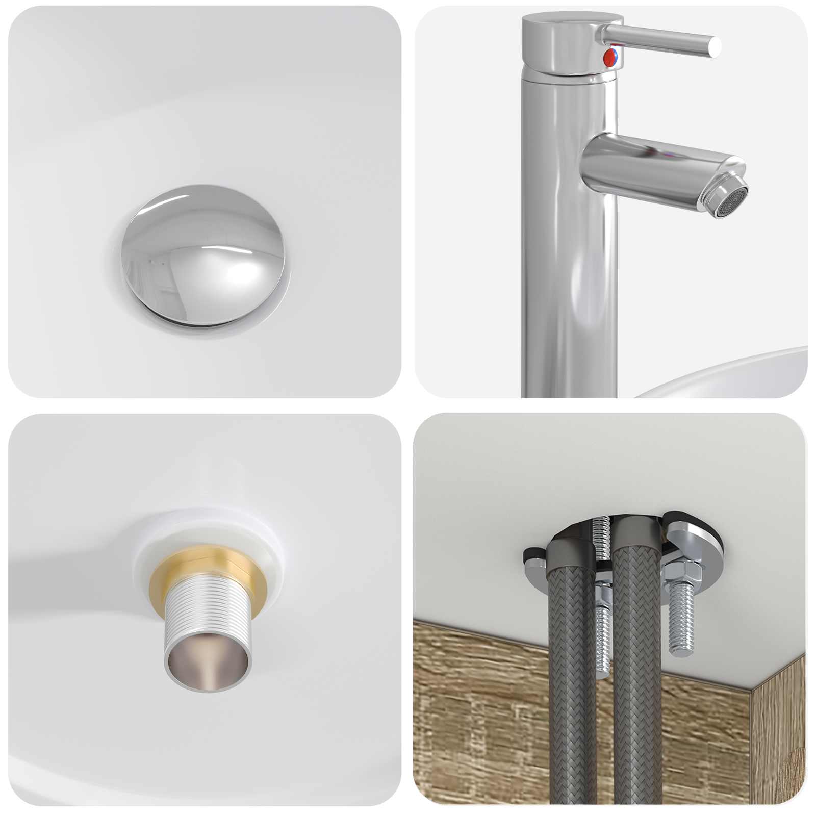 Set ormarića za kupaonicu 4 pcs Hrast sonoma Konstruirano drvo
