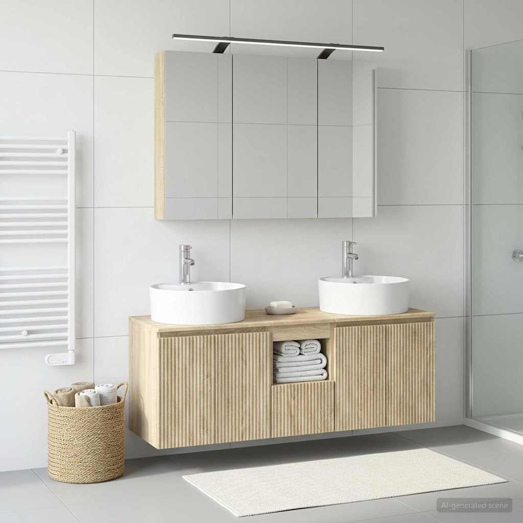 Set ormarića za kupaonicu 4 pcs Hrast sonoma Konstruirano drvo