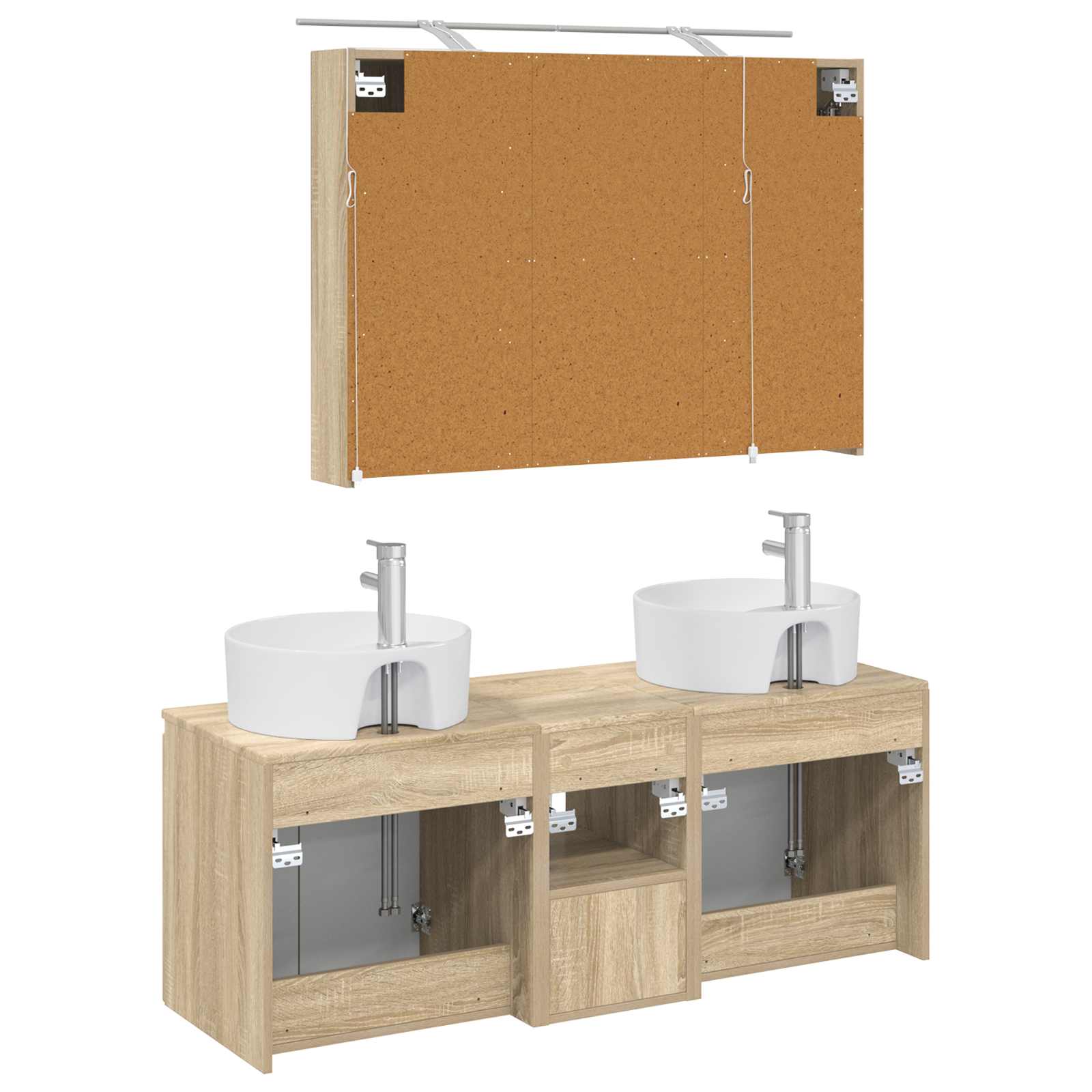 Set ormarića za kupaonicu 4 pcs Hrast sonoma Konstruirano drvo