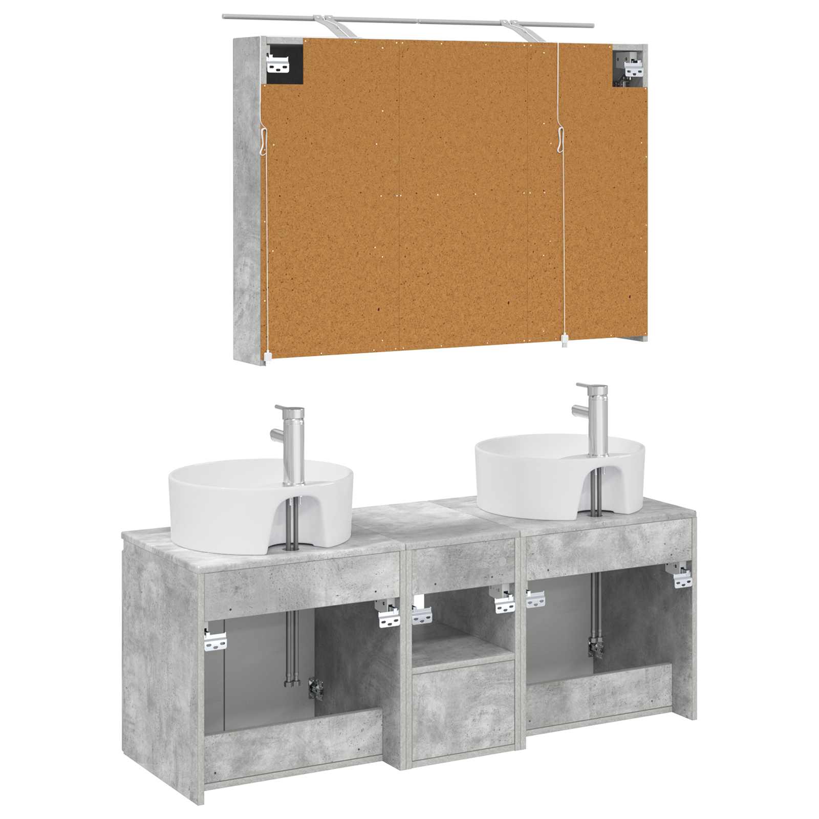 Set ormarića za kupaonicu 4 pcs Betonska siva Konstruirano drvo