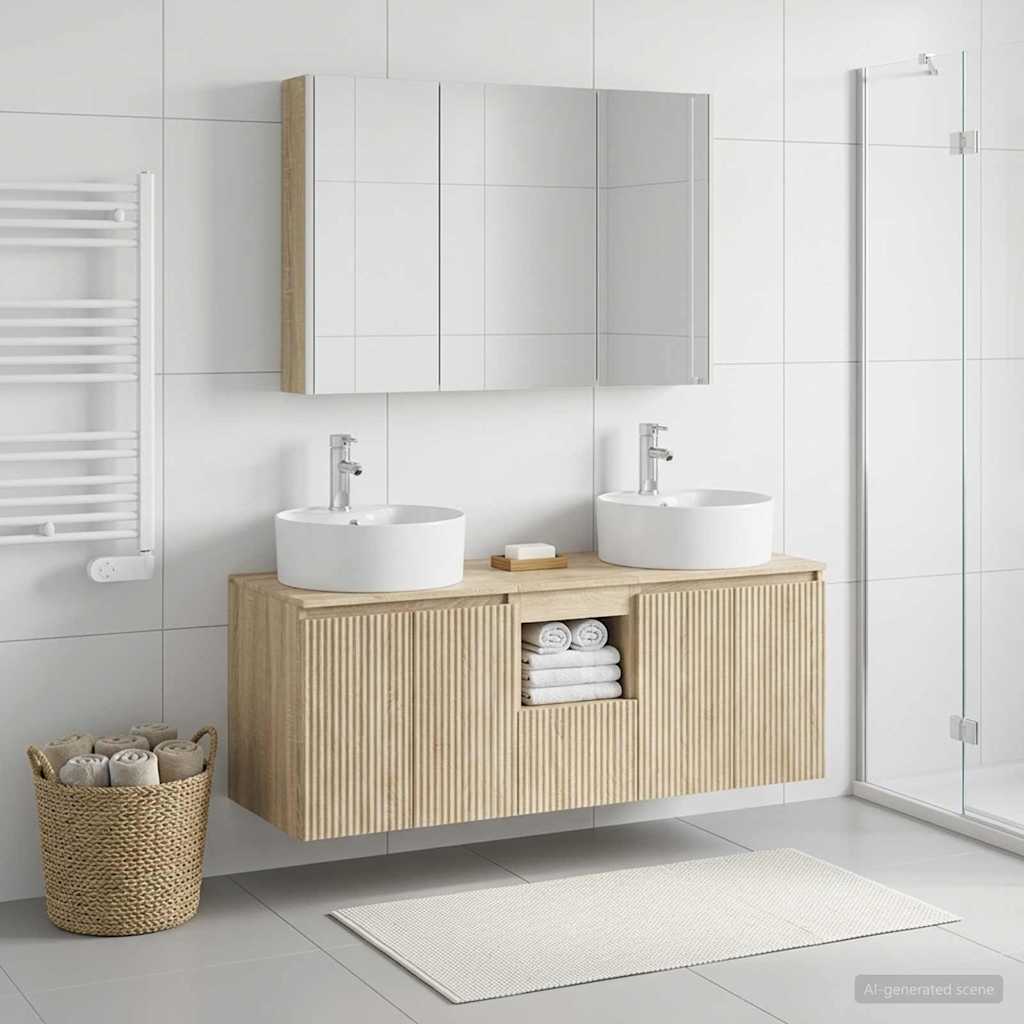 Set ormarića za kupaonicu 4 pcs Hrast sonoma Konstruirano drvo