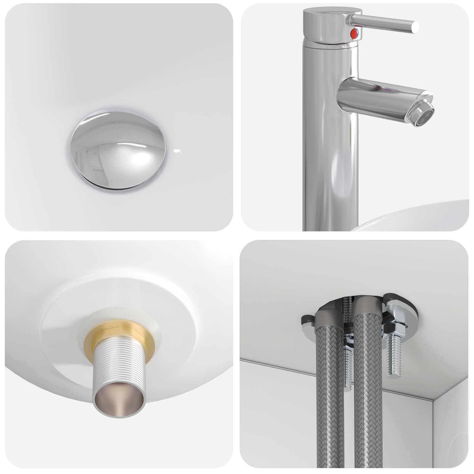 Set ormarića za kupaonicu 5 pcs Bijela Konstruirano drvo