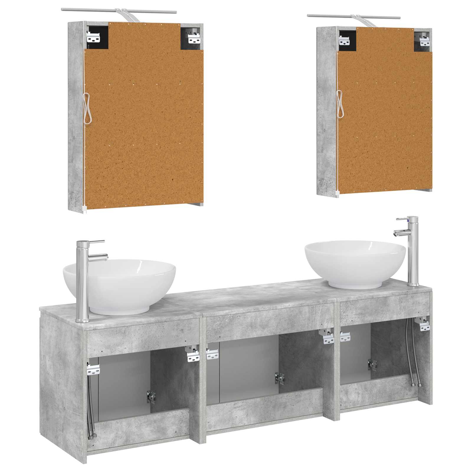 Set ormarića za kupaonicu 5 pcs Betonska siva Konstruirano drvo