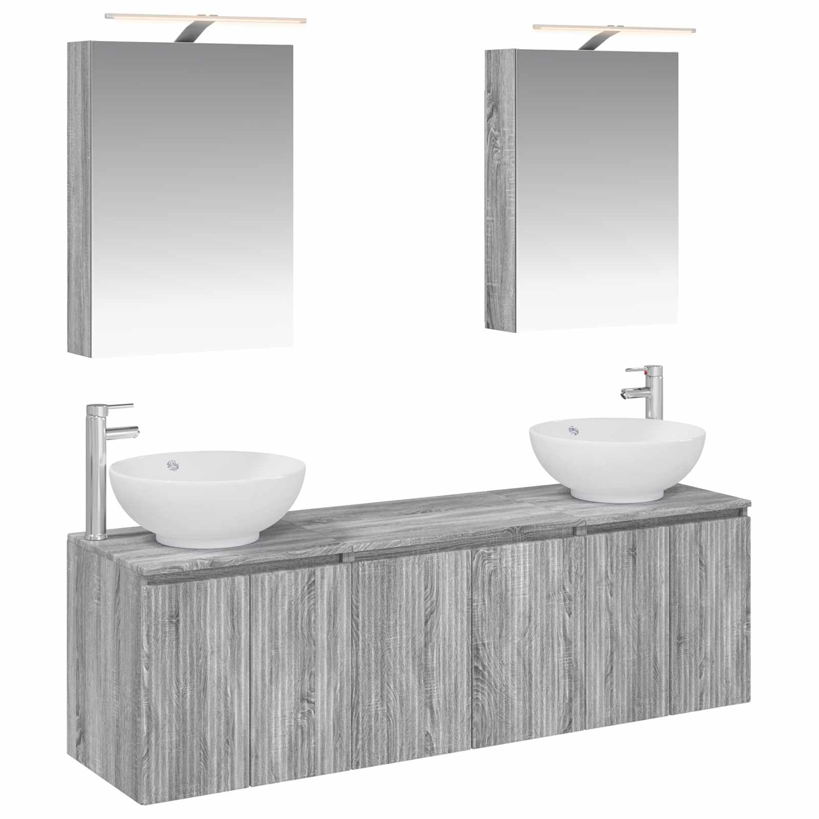 Set ormarića za kupaonicu 5 pcs Siva Sonoma Konstruirano drvo